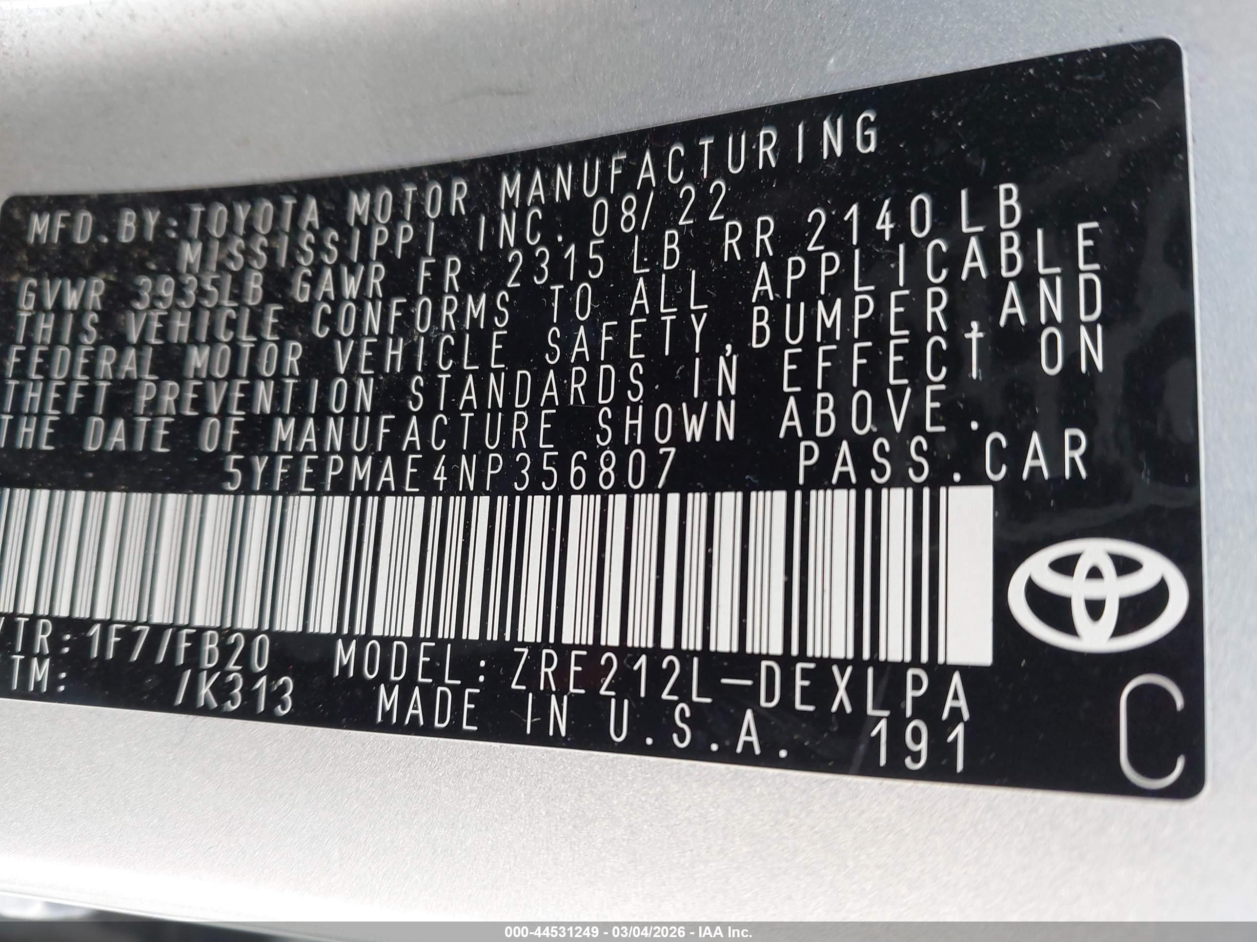 TOYOTA COROLLA image 9