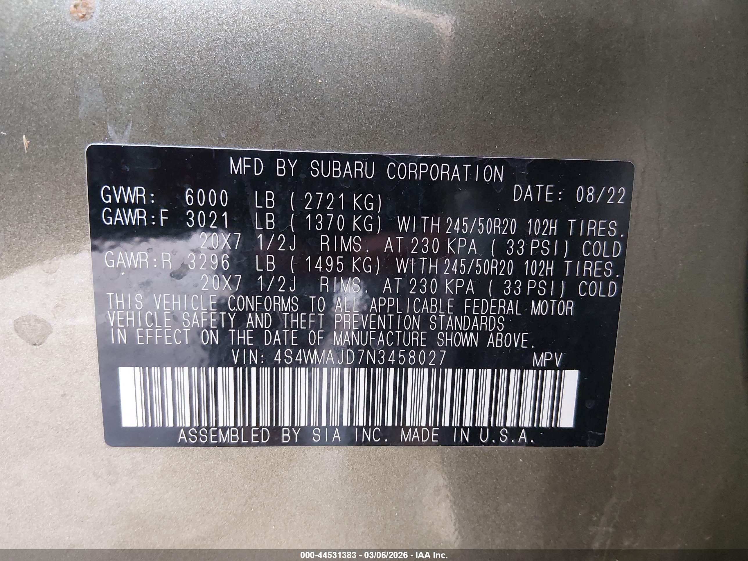 SUBARU ASCENT image 9