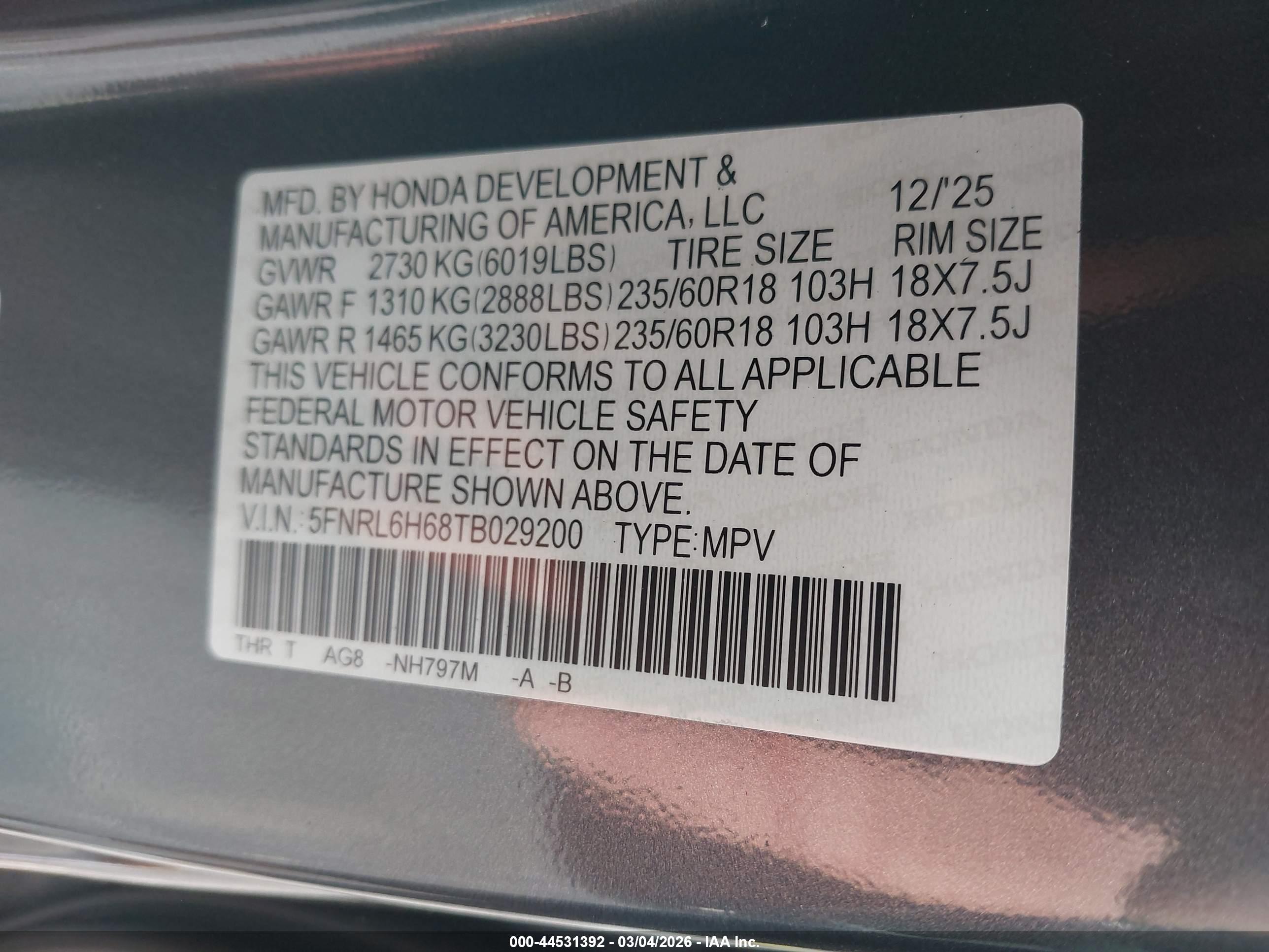 HONDA ODYSSEY image 9