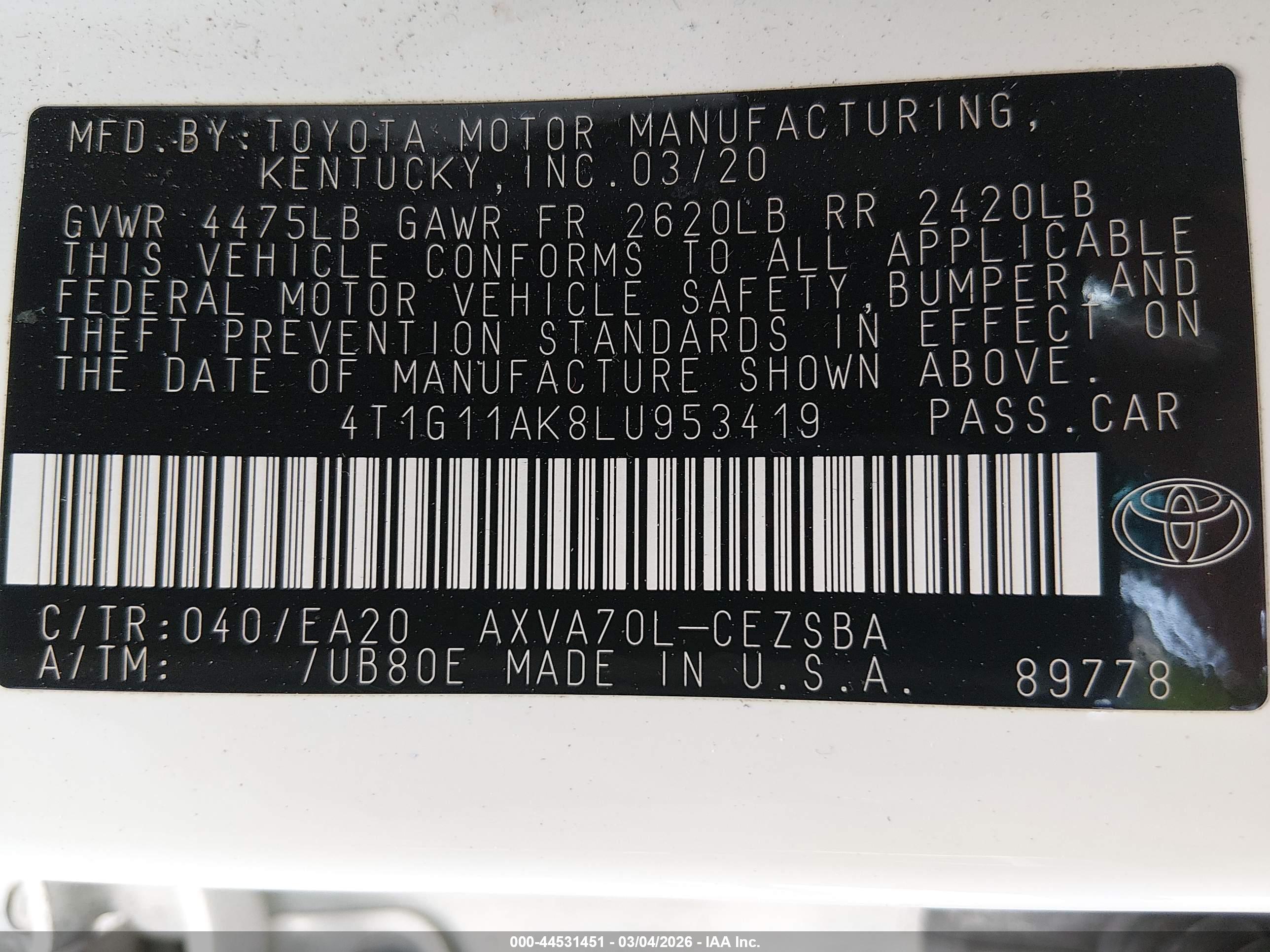 TOYOTA CAMRY image 9