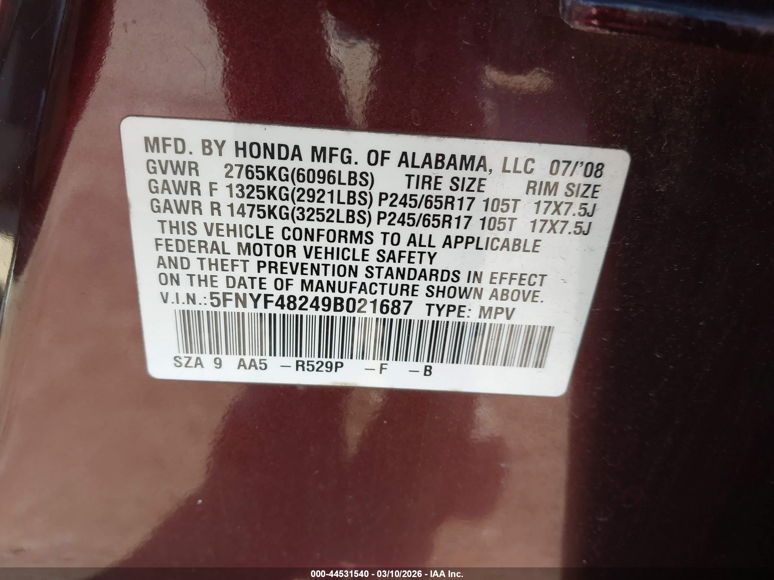 HONDA PILOT image 9