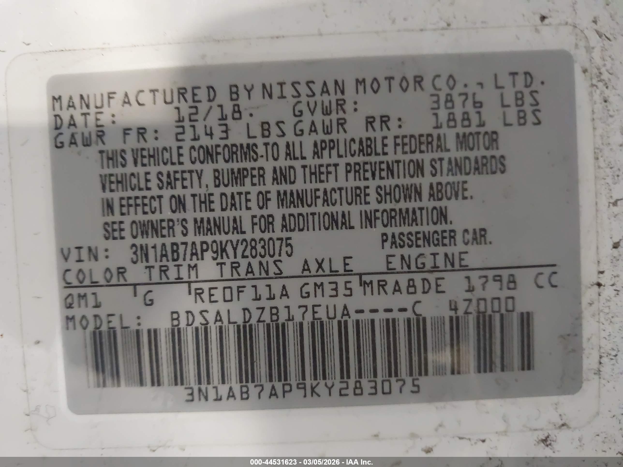 NISSAN SENTRA image 9