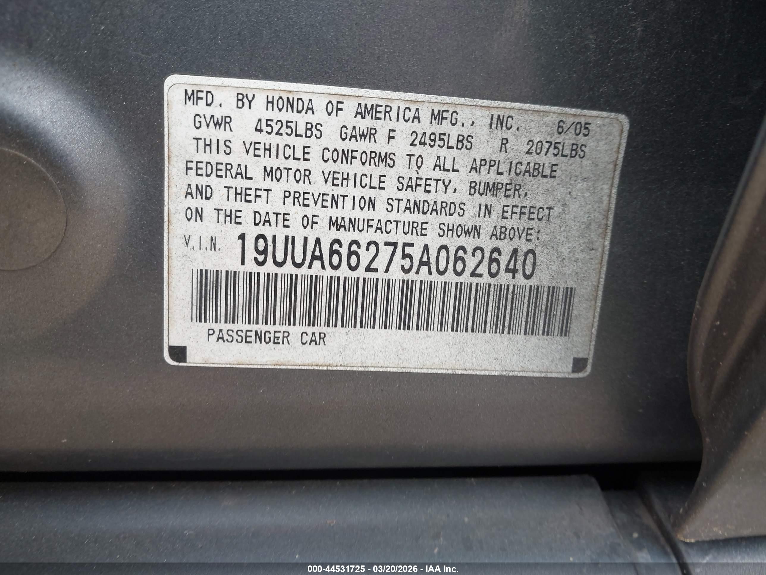 ACURA TL image 9