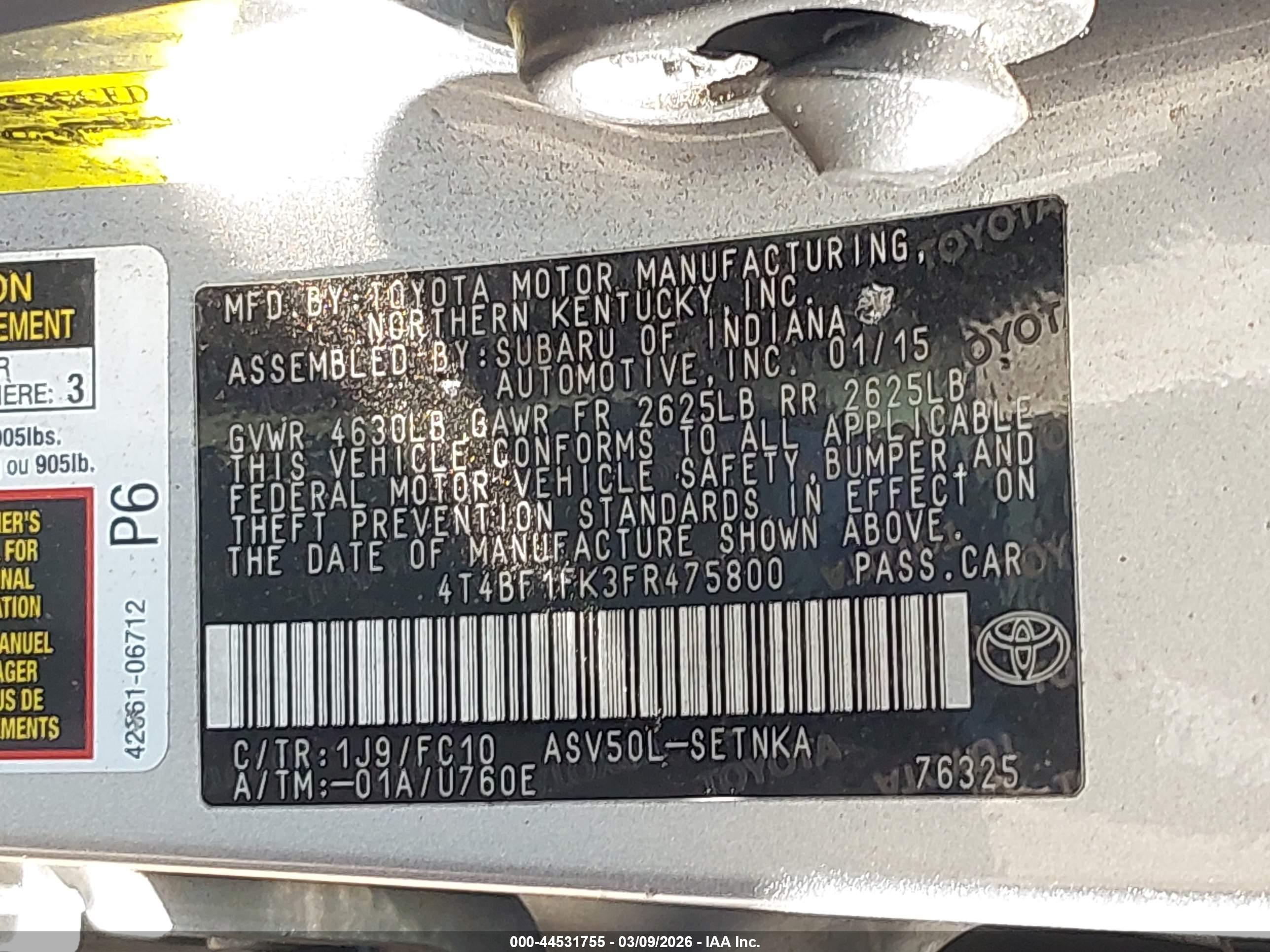 TOYOTA CAMRY image 9