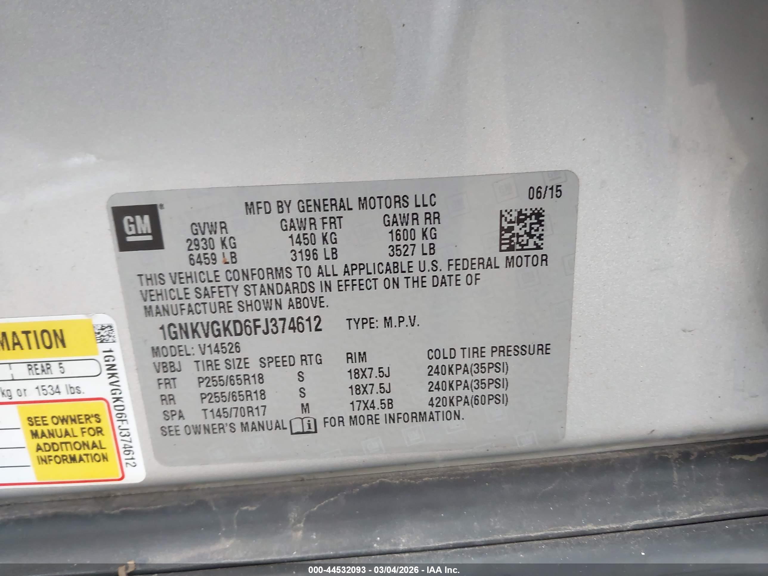 CHEVROLET TRAVERSE image 9