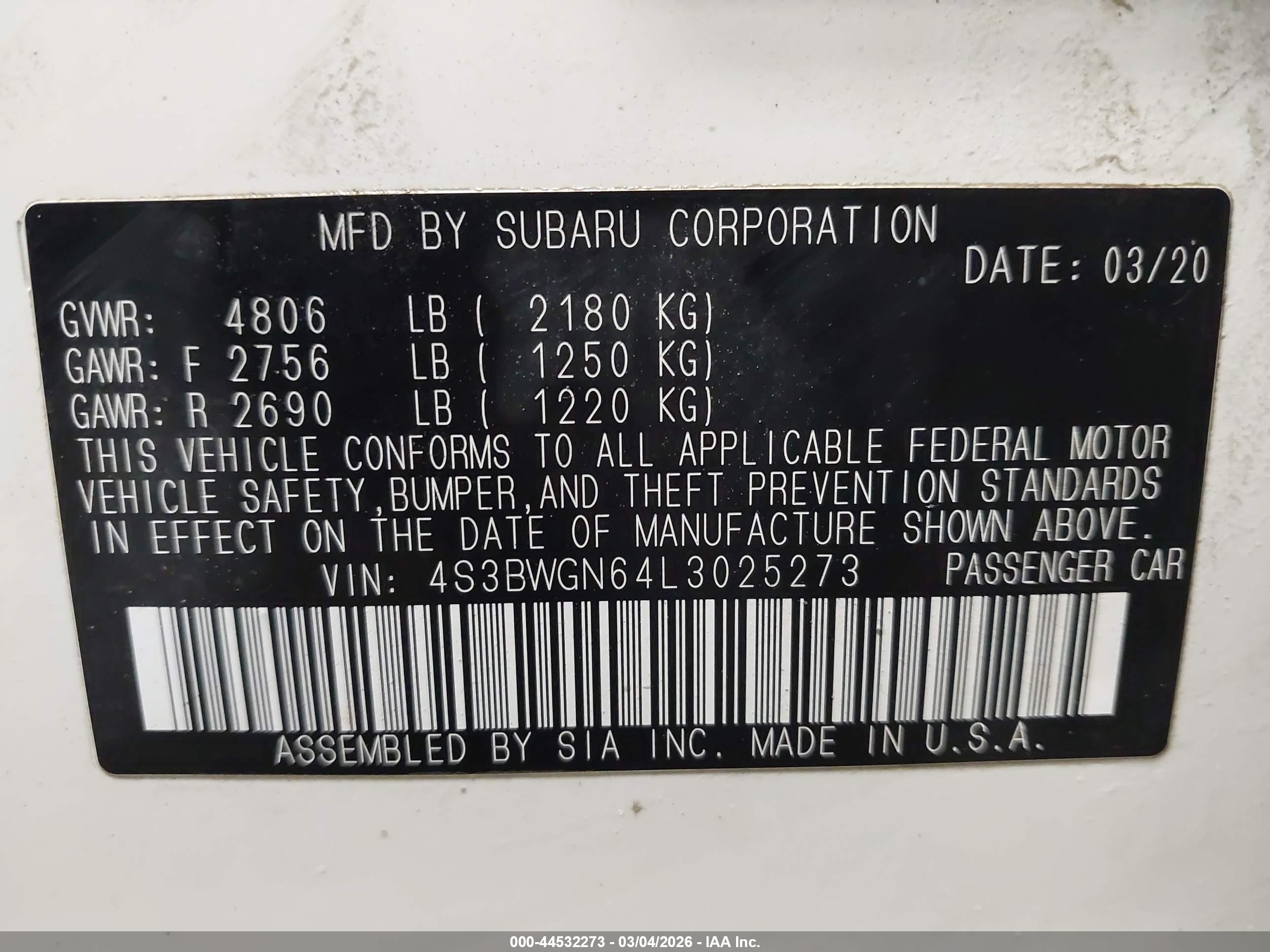 SUBARU LEGACY image 9