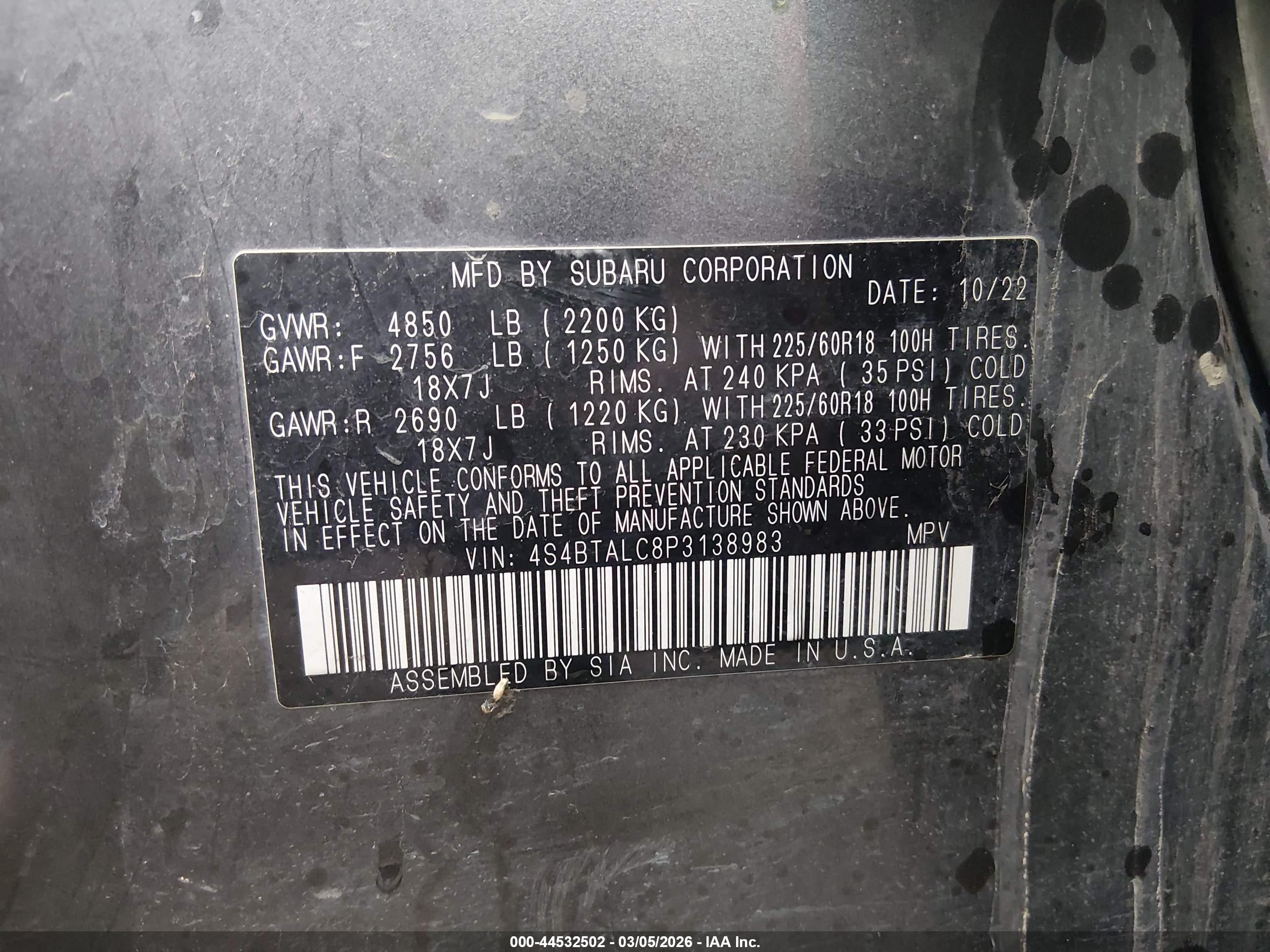 SUBARU OUTBACK image 9