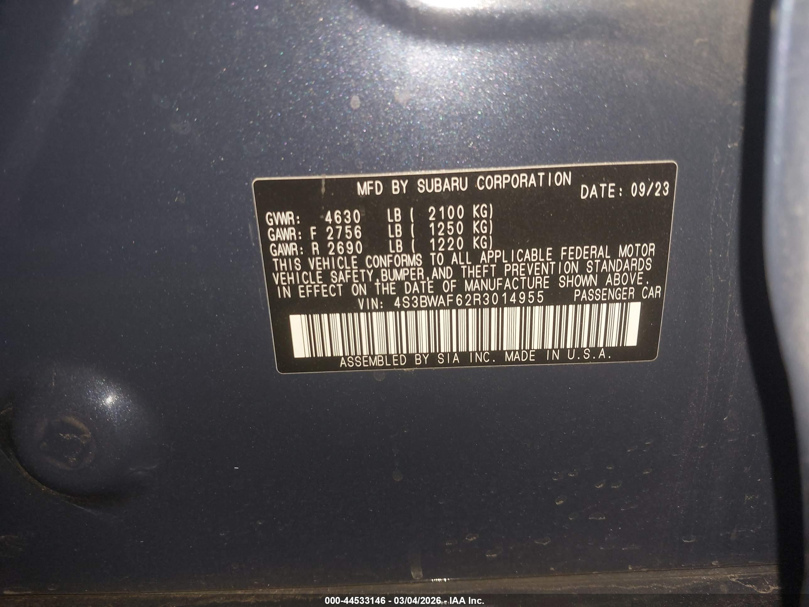 SUBARU LEGACY image 9