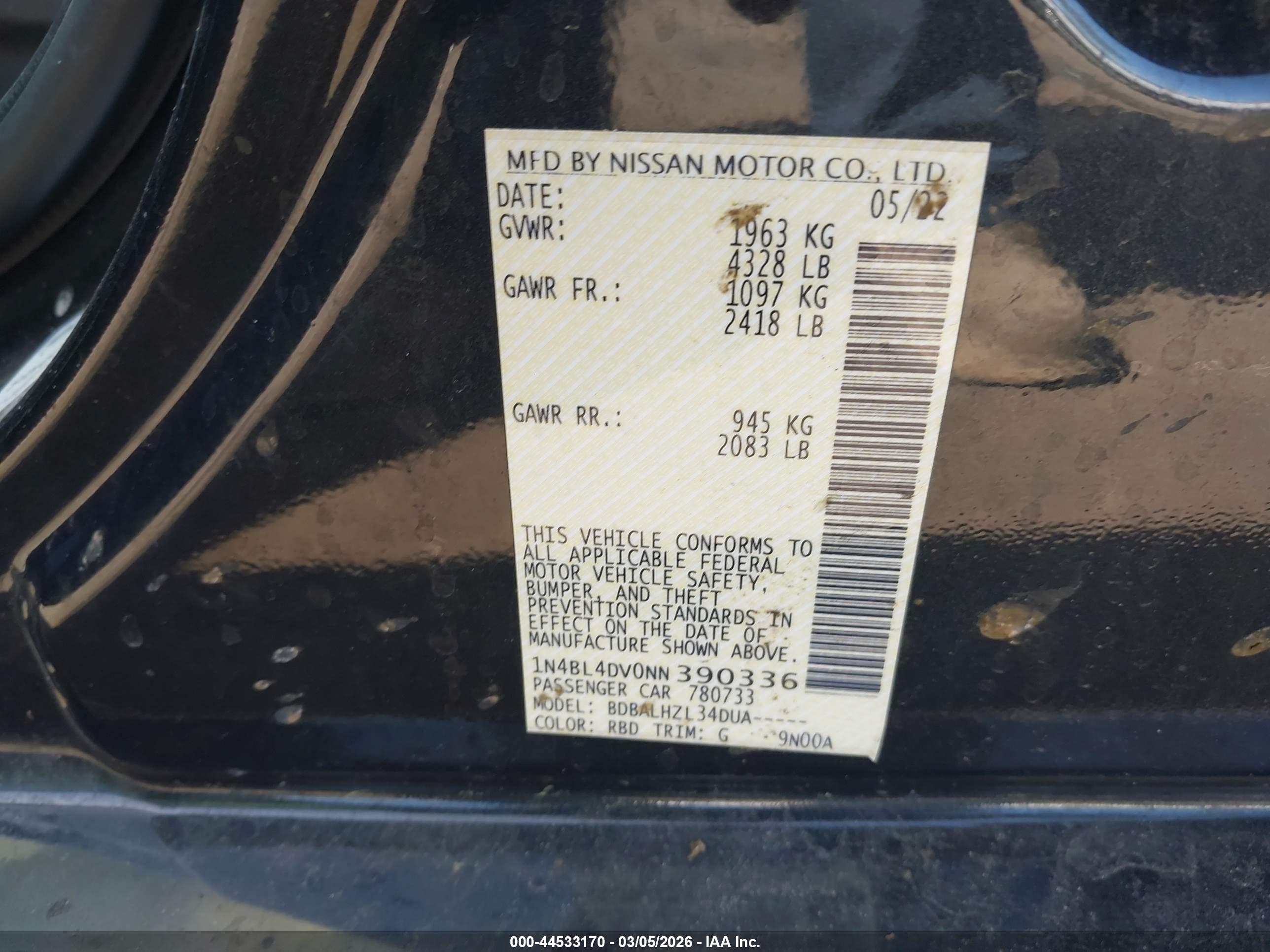 NISSAN ALTIMA image 9