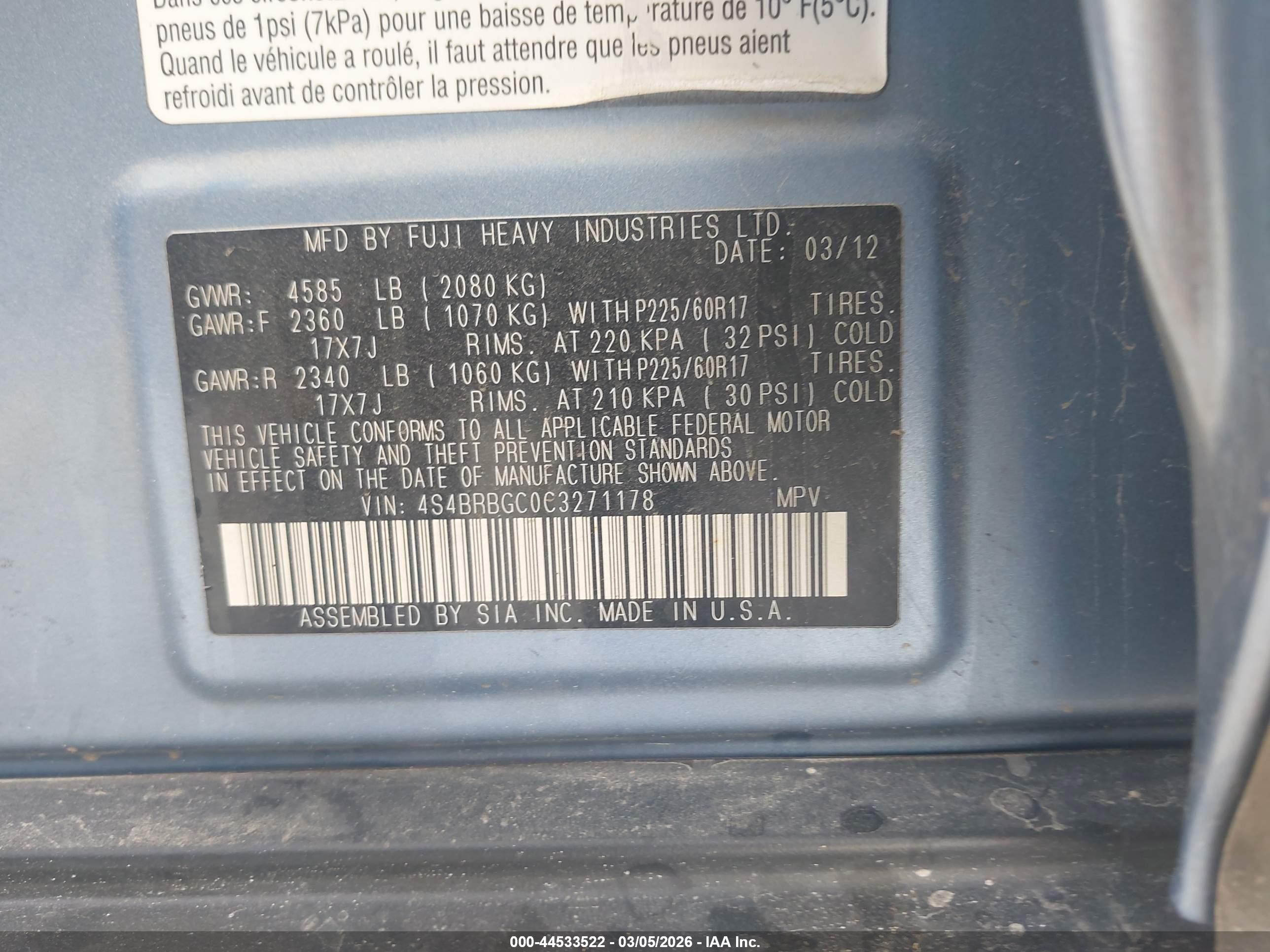 SUBARU OUTBACK image 9