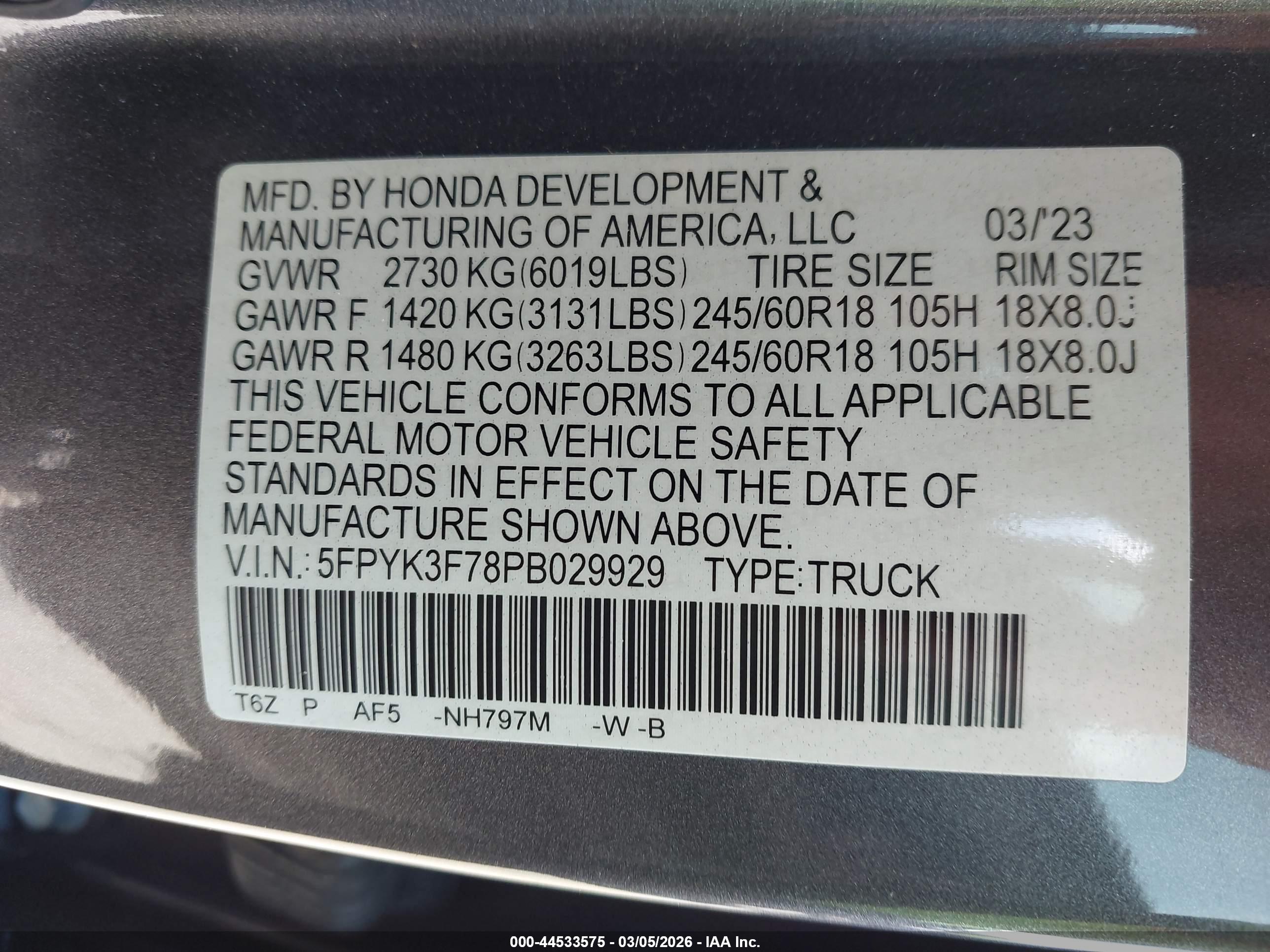 HONDA RIDGELINE image 9
