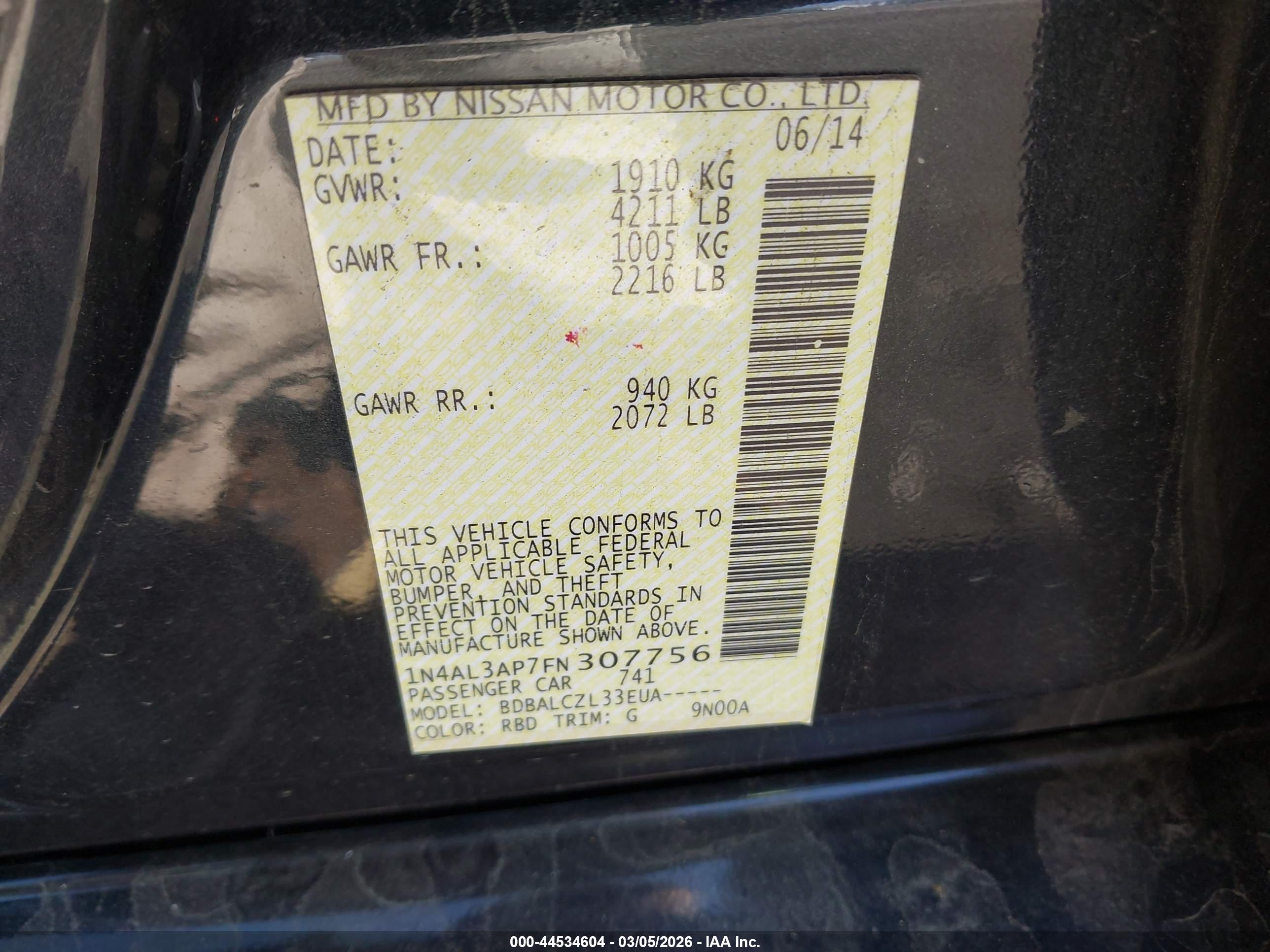 NISSAN ALTIMA image 9