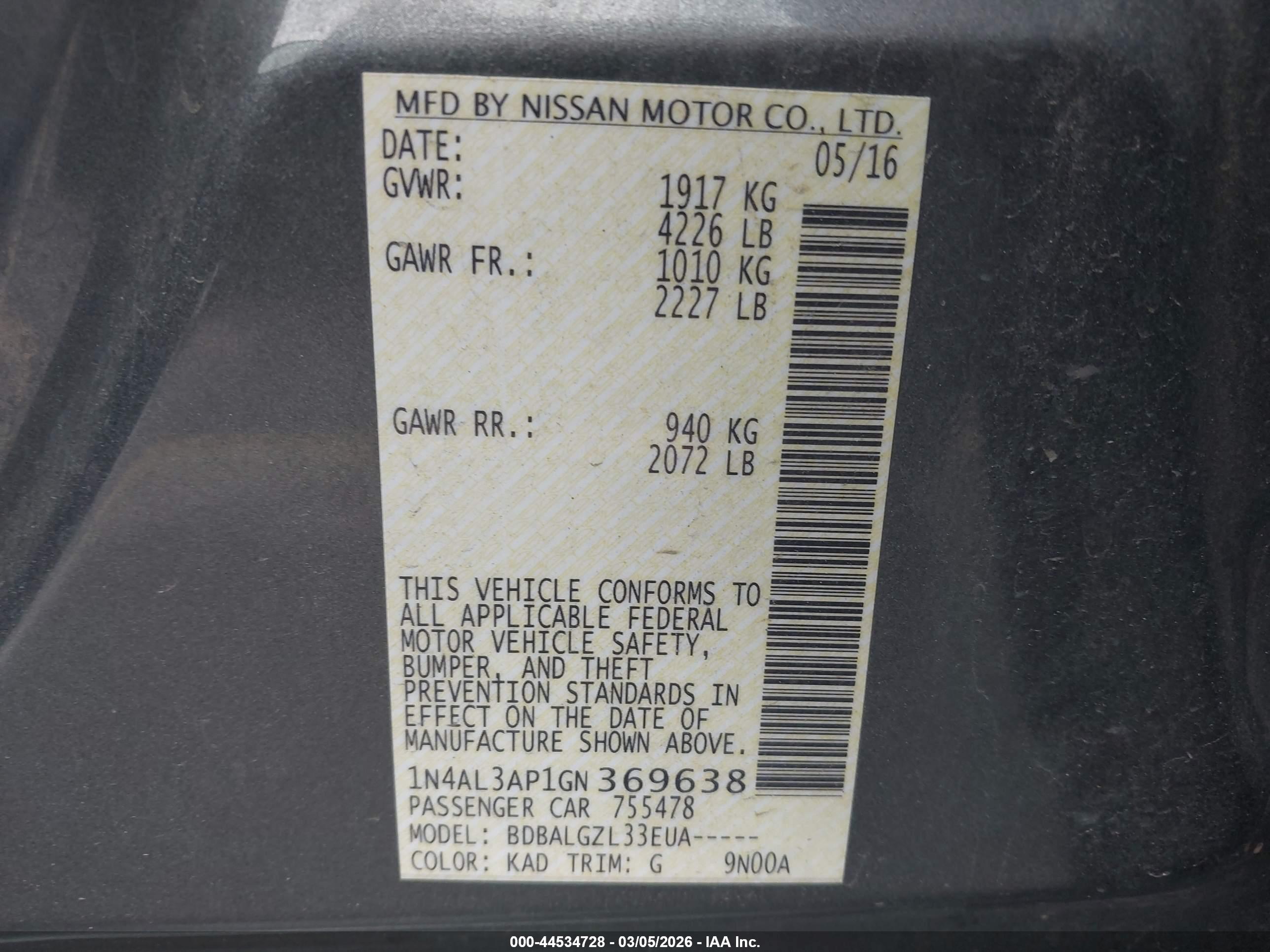 NISSAN ALTIMA image 9