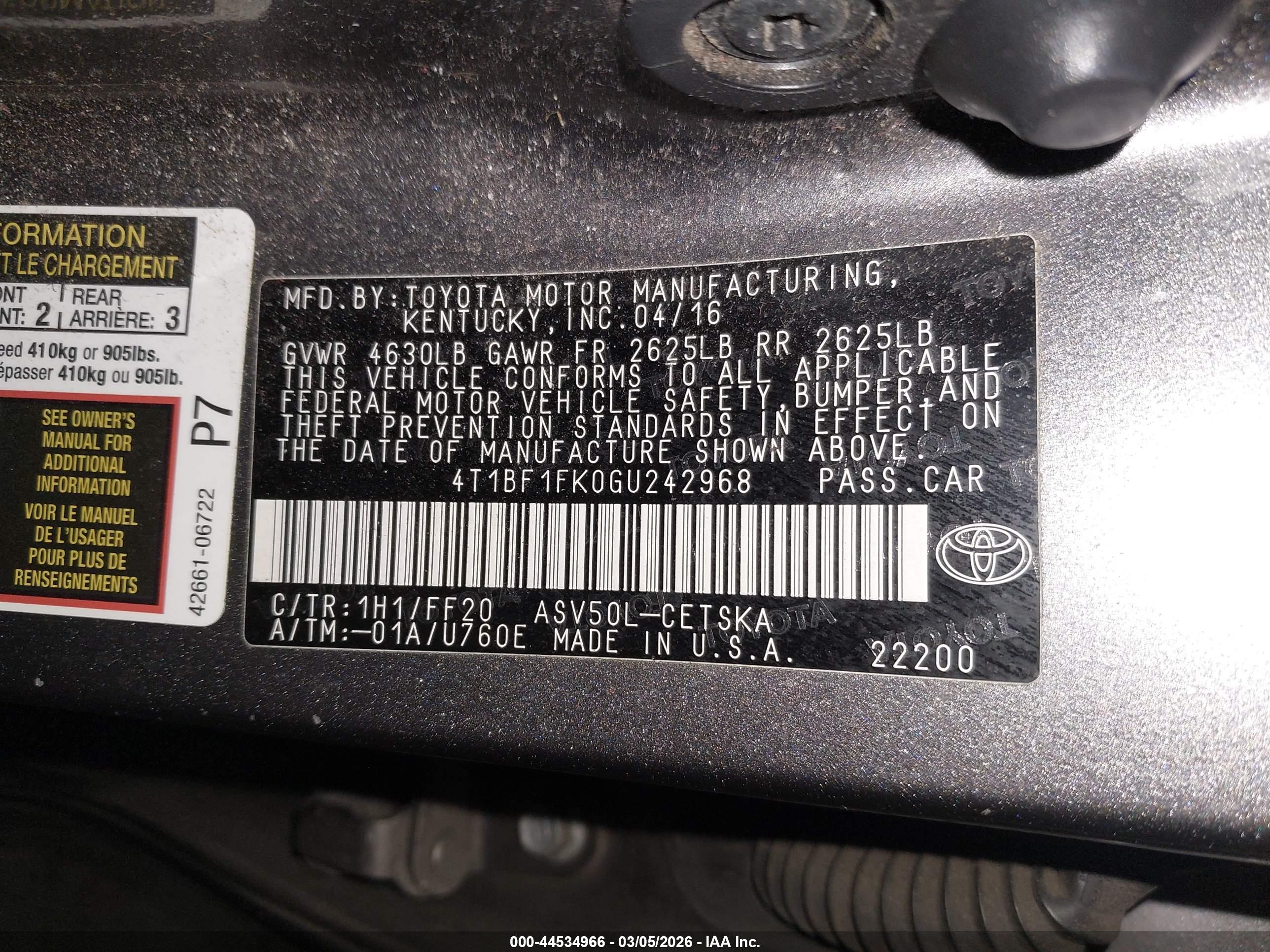 TOYOTA CAMRY image 9
