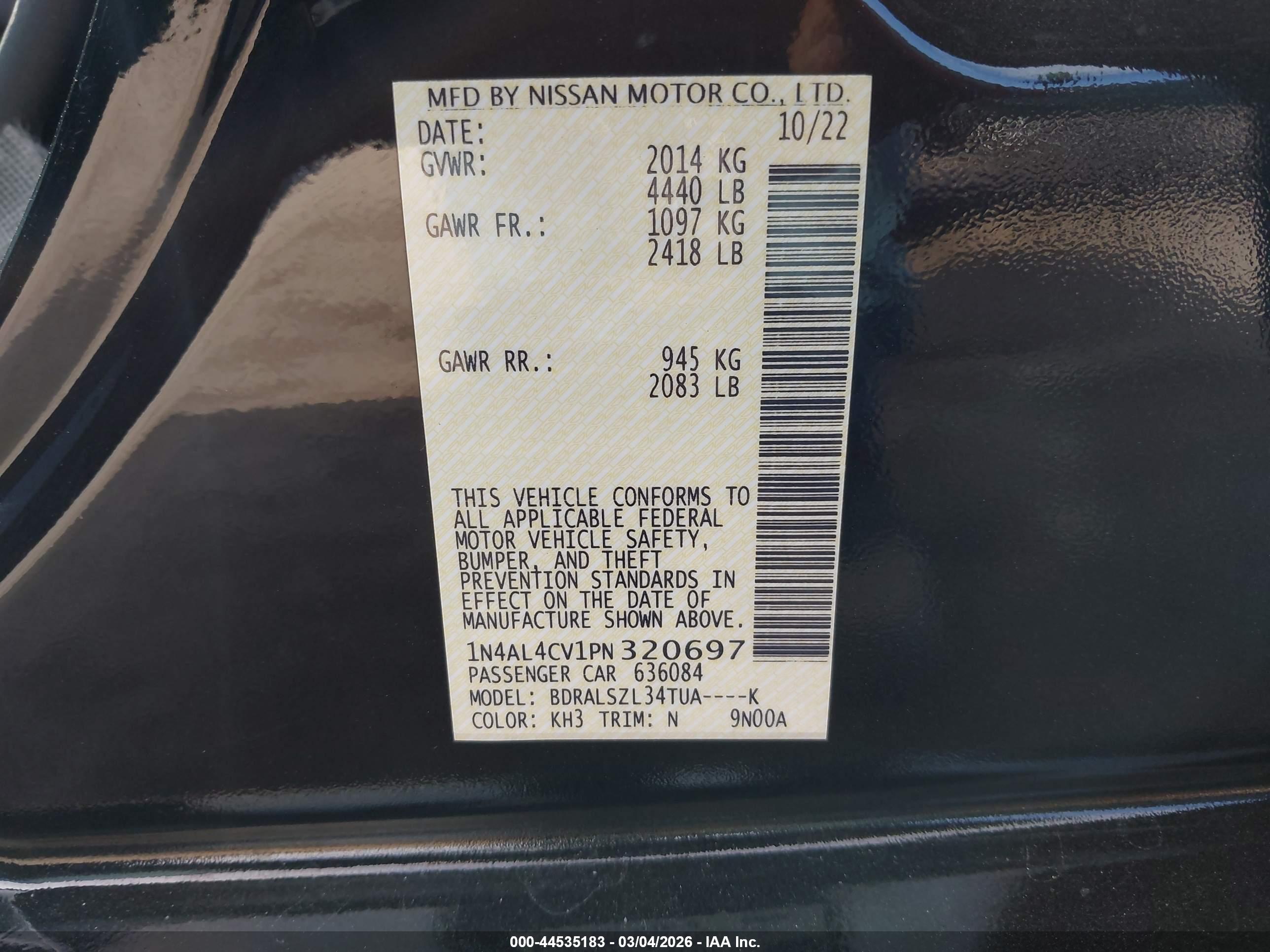 NISSAN ALTIMA image 9