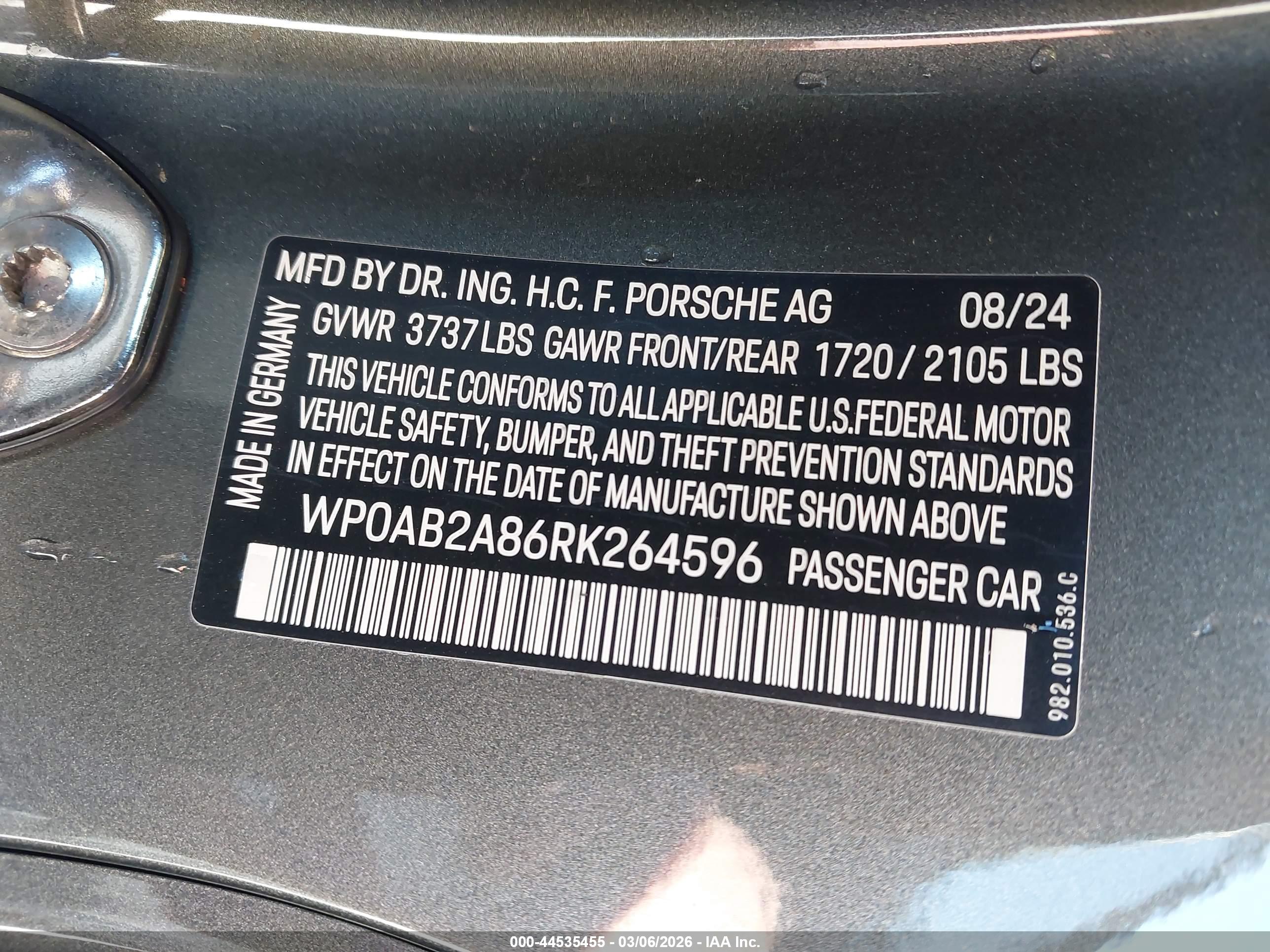 PORSCHE 718 image 9