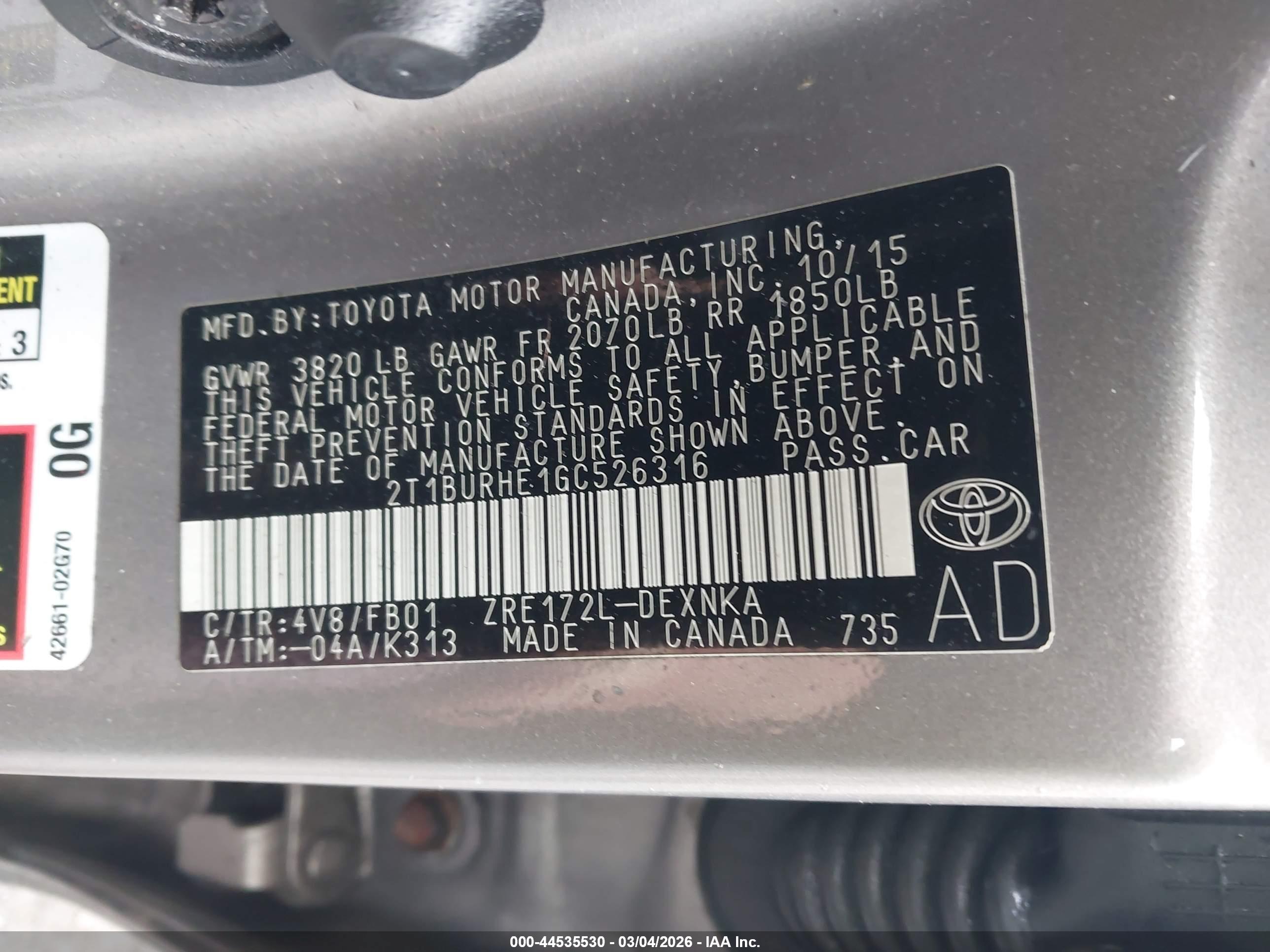 TOYOTA COROLLA image 9