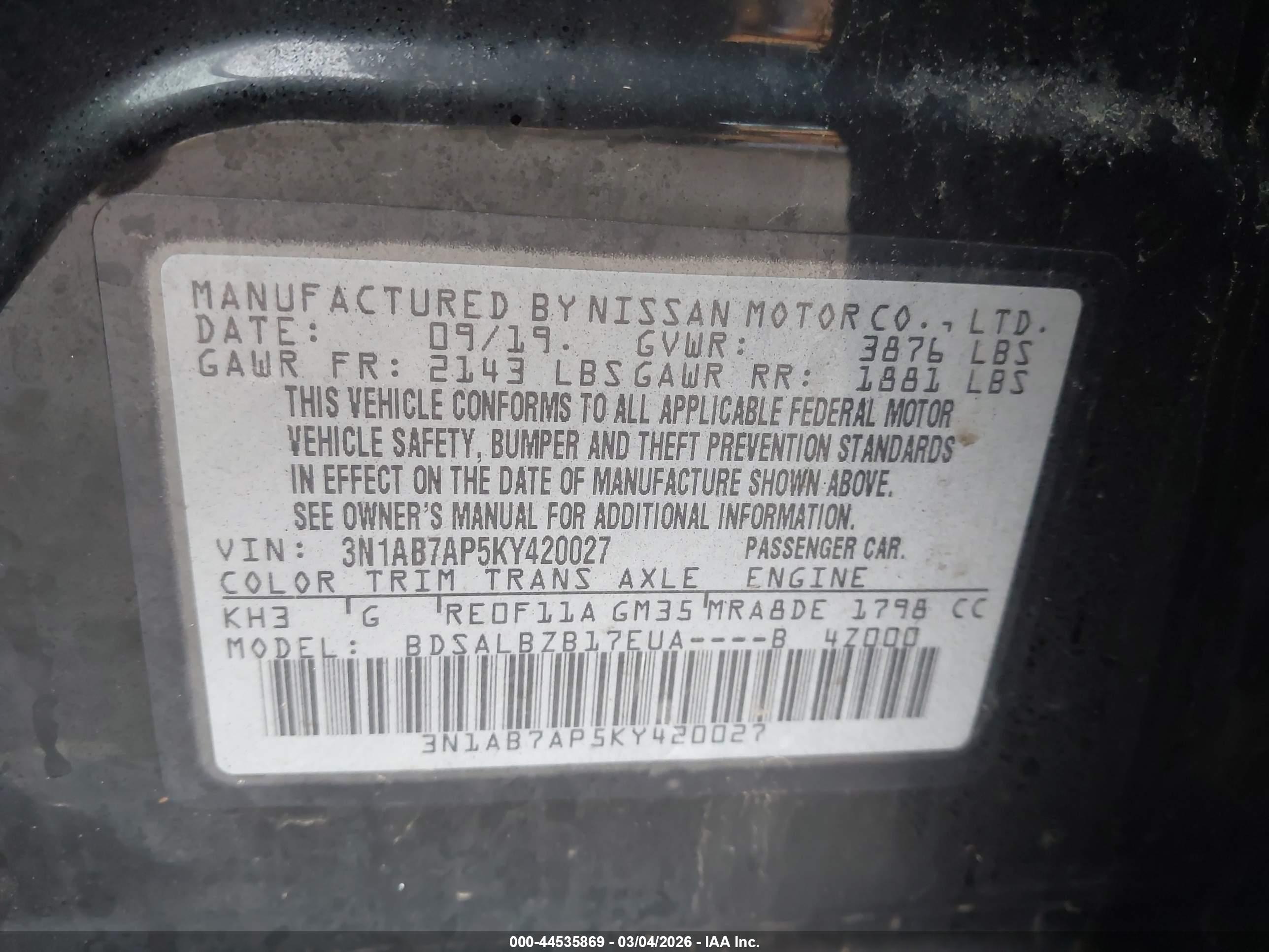 NISSAN SENTRA image 9