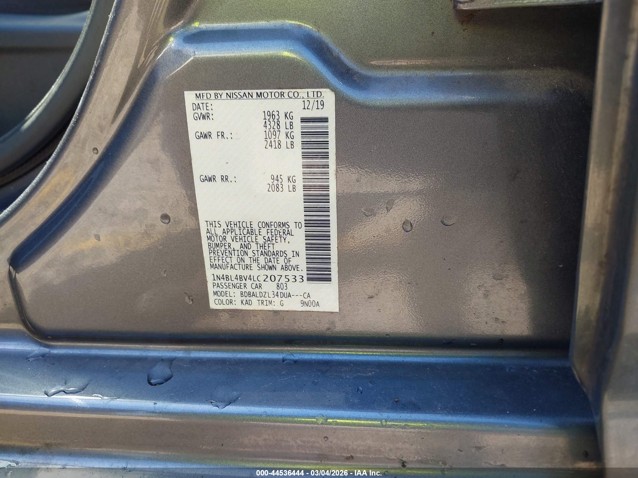 NISSAN ALTIMA image 9