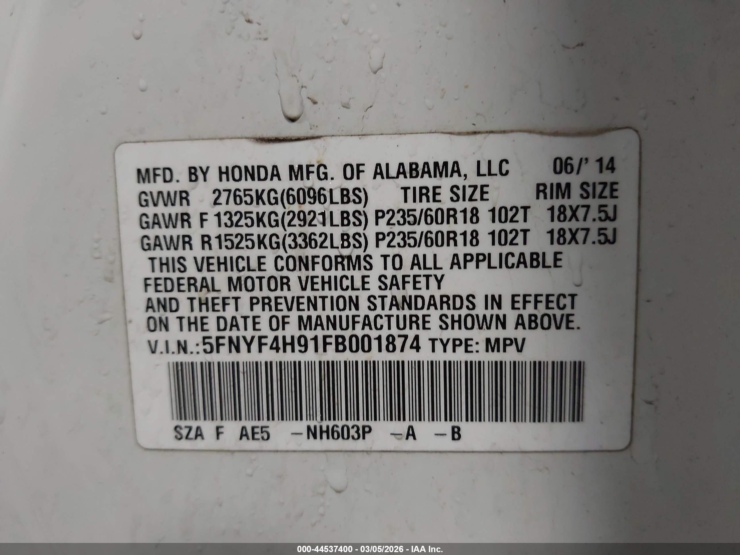 HONDA PILOT image 9