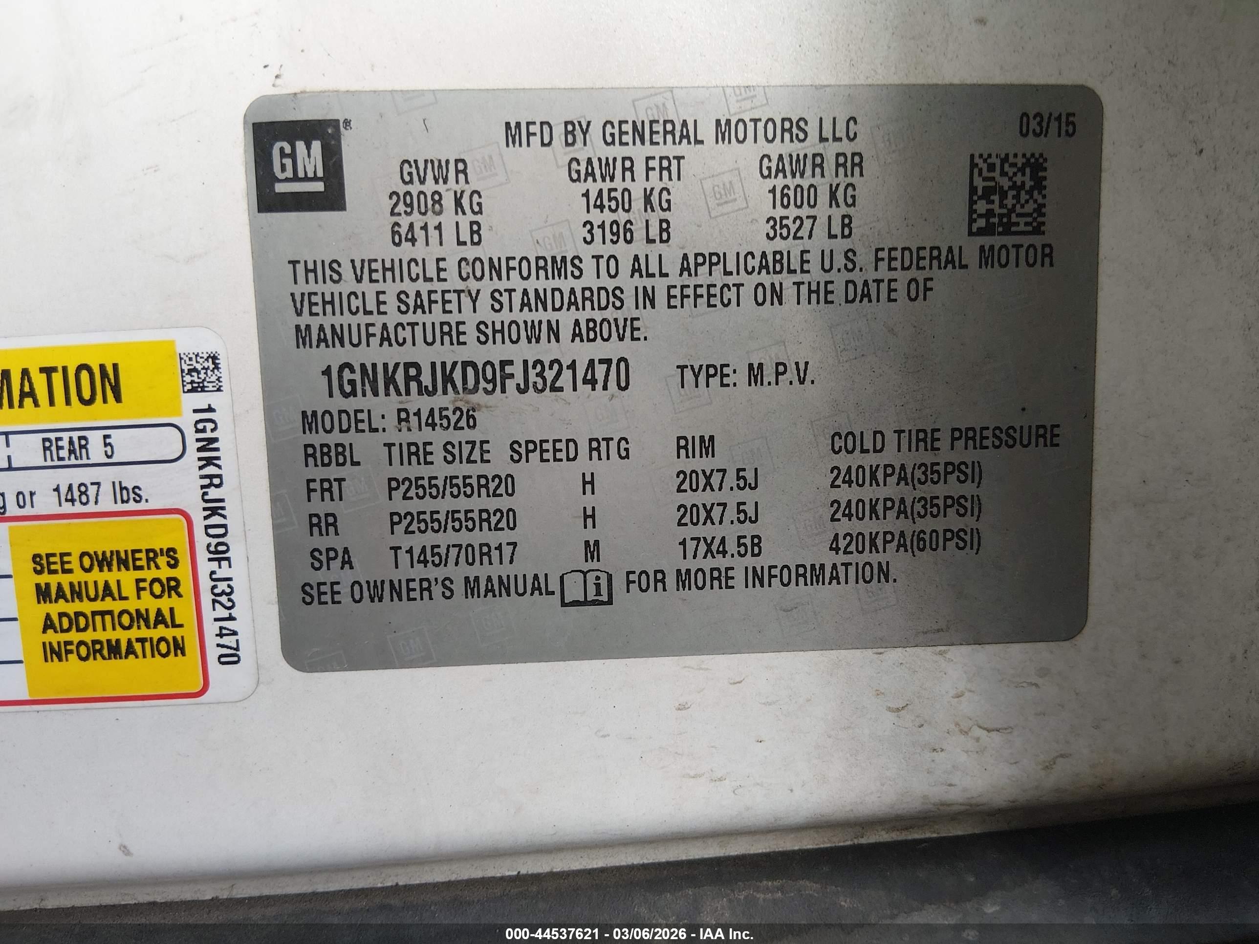CHEVROLET TRAVERSE image 9