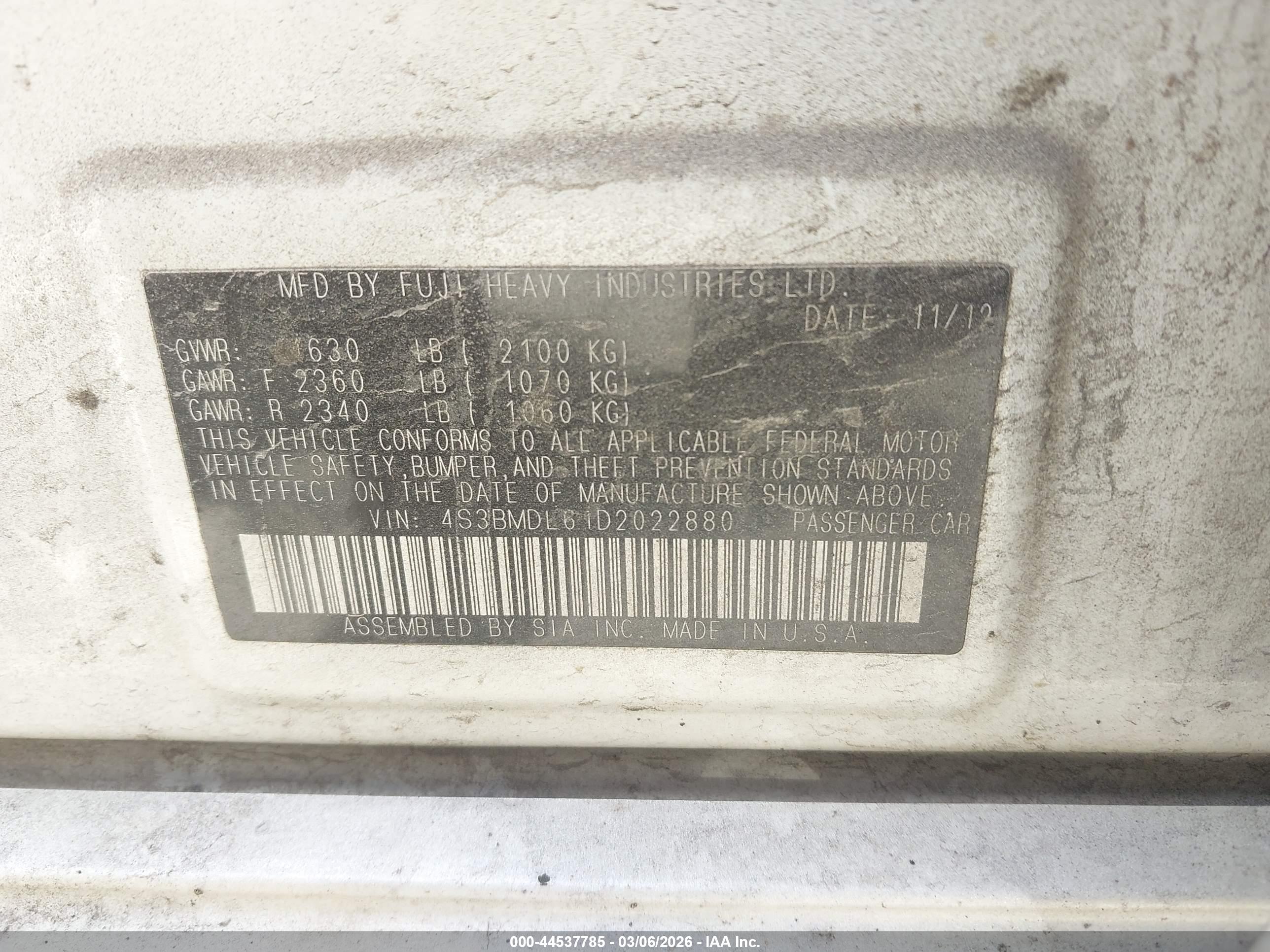 SUBARU LEGACY image 9