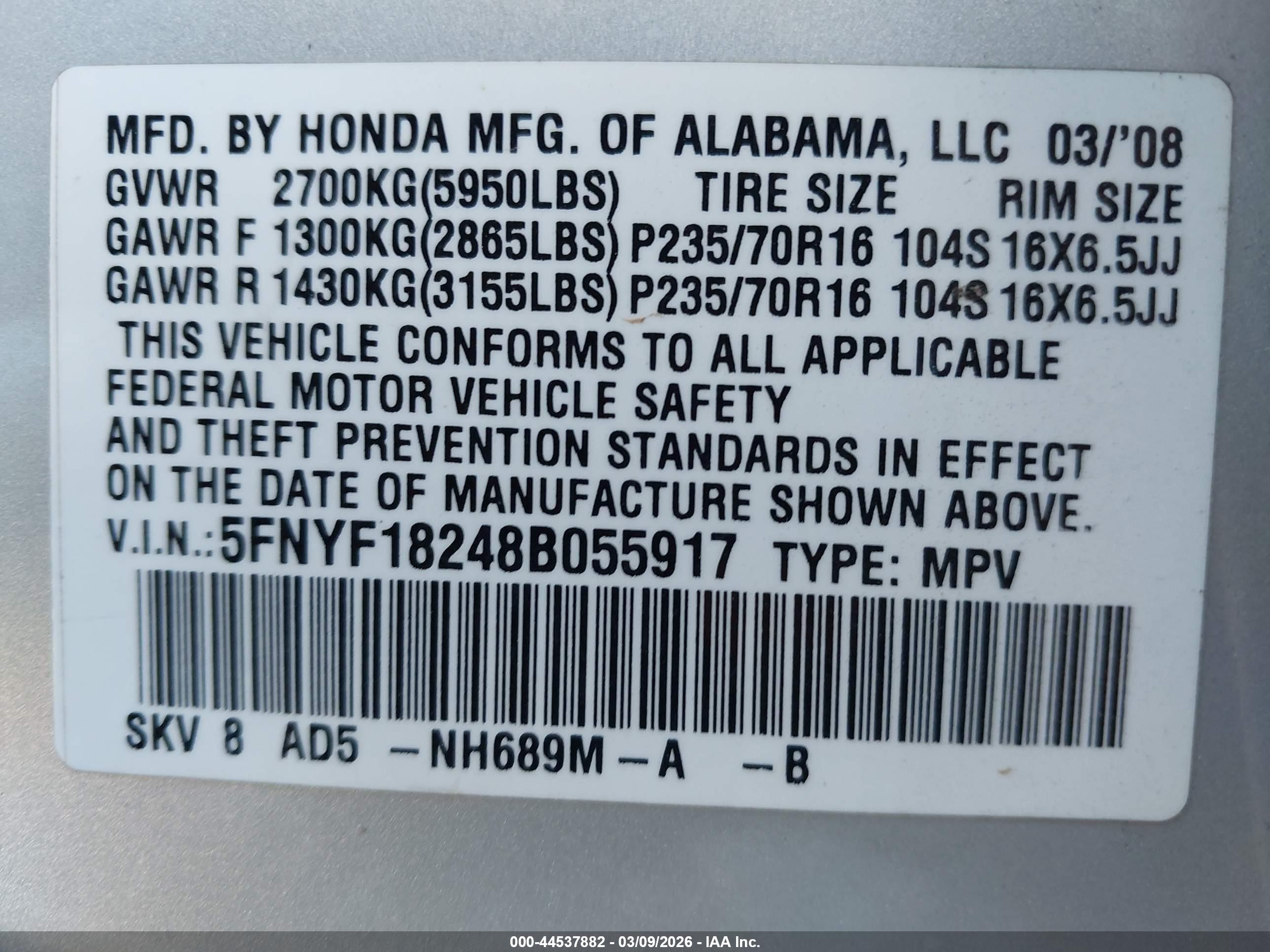 HONDA PILOT image 9