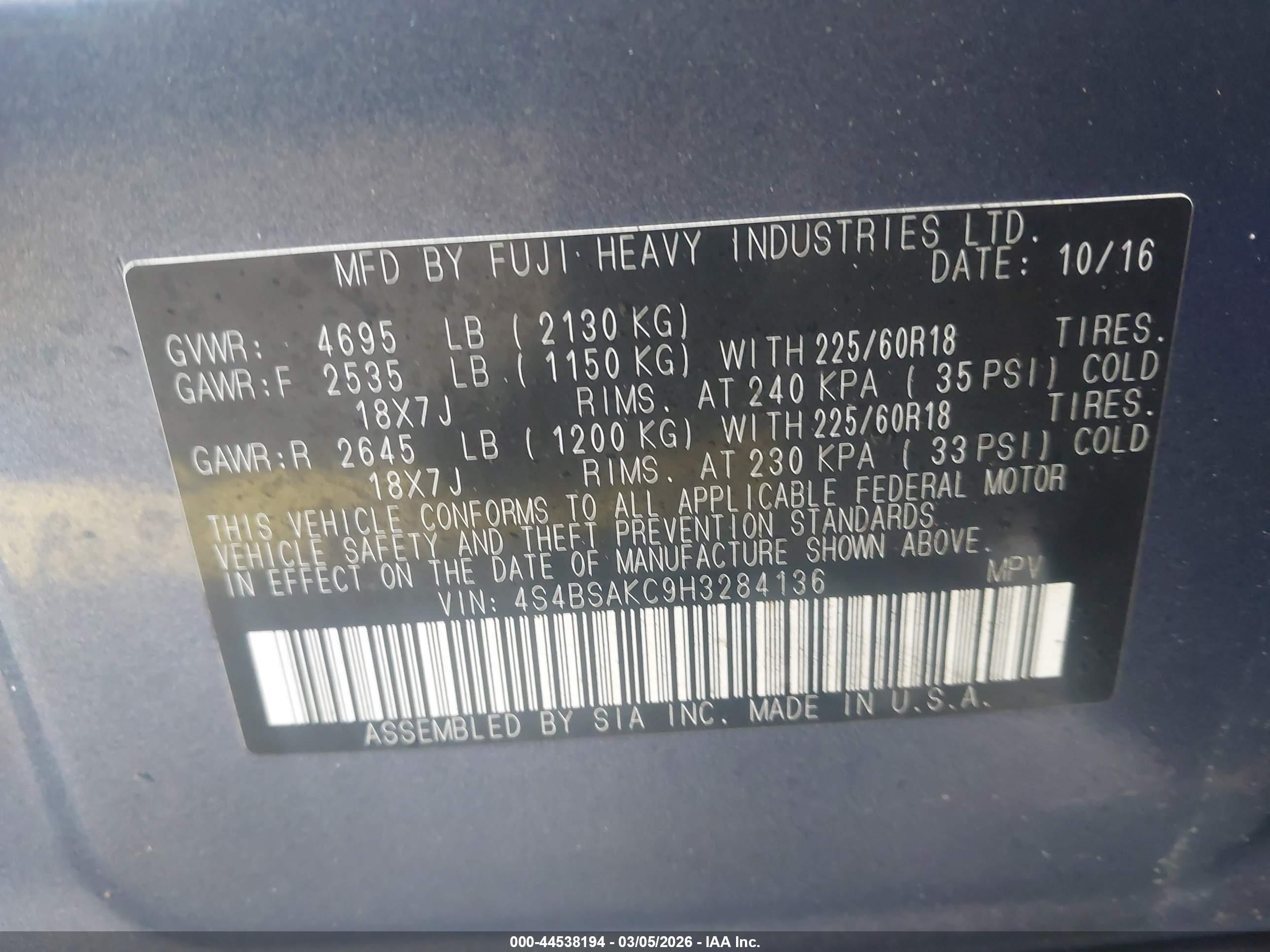 SUBARU OUTBACK image 9