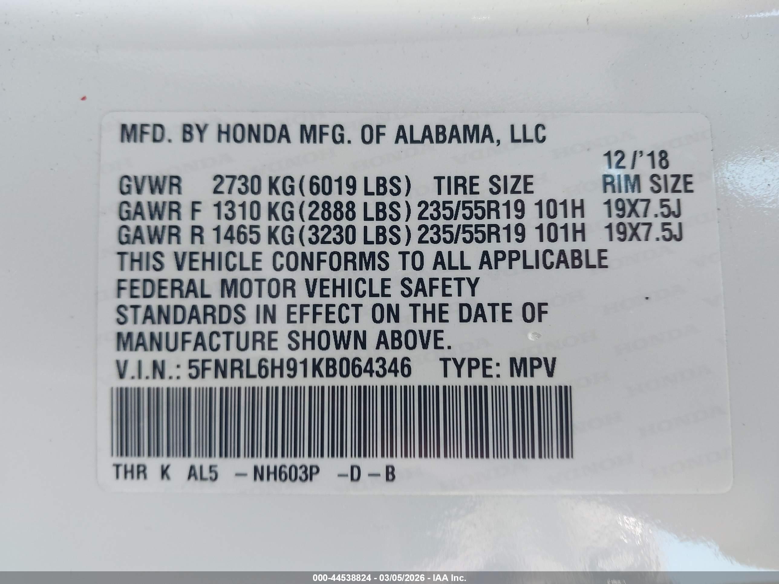 HONDA ODYSSEY image 9