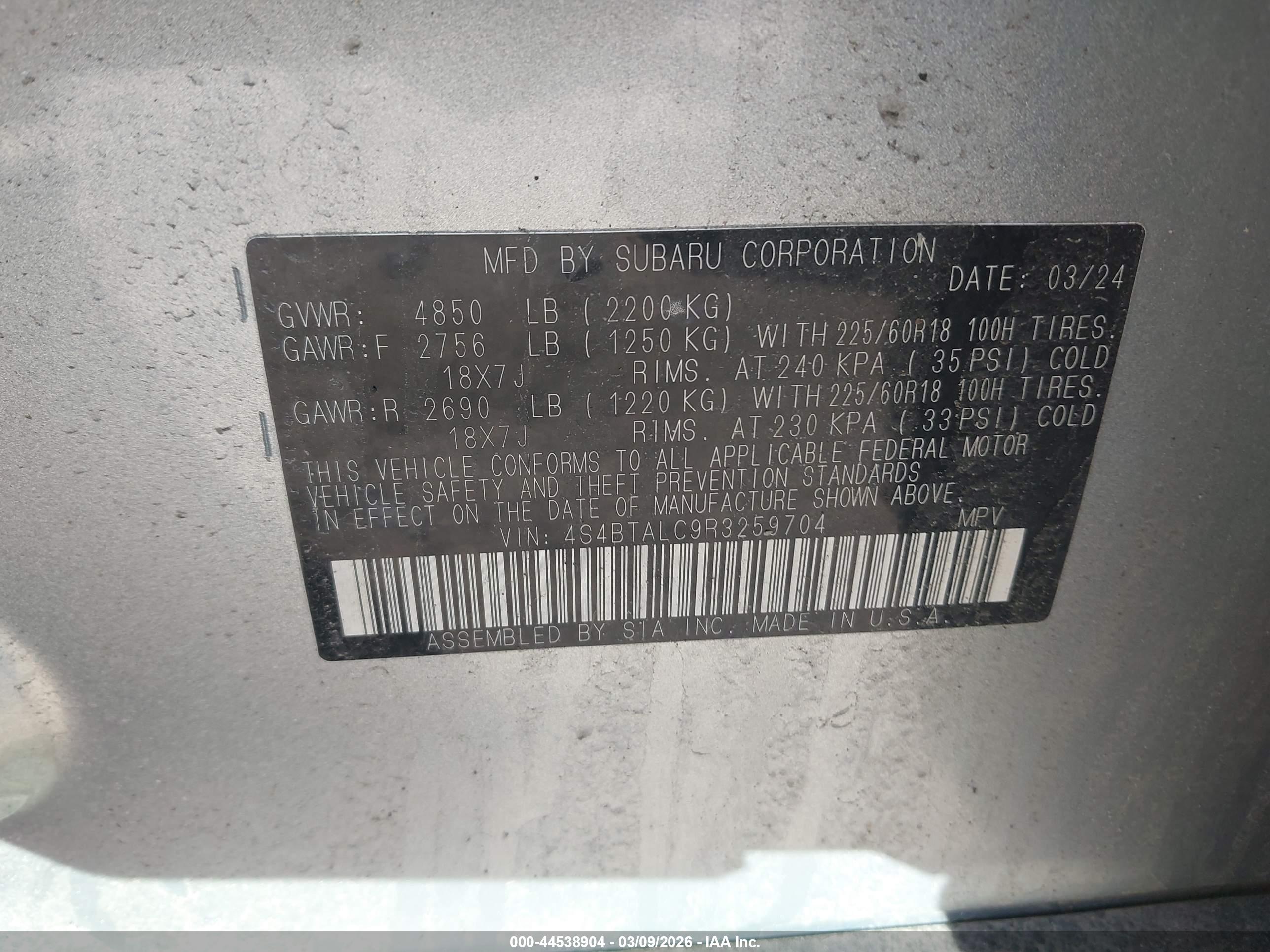 SUBARU OUTBACK image 9