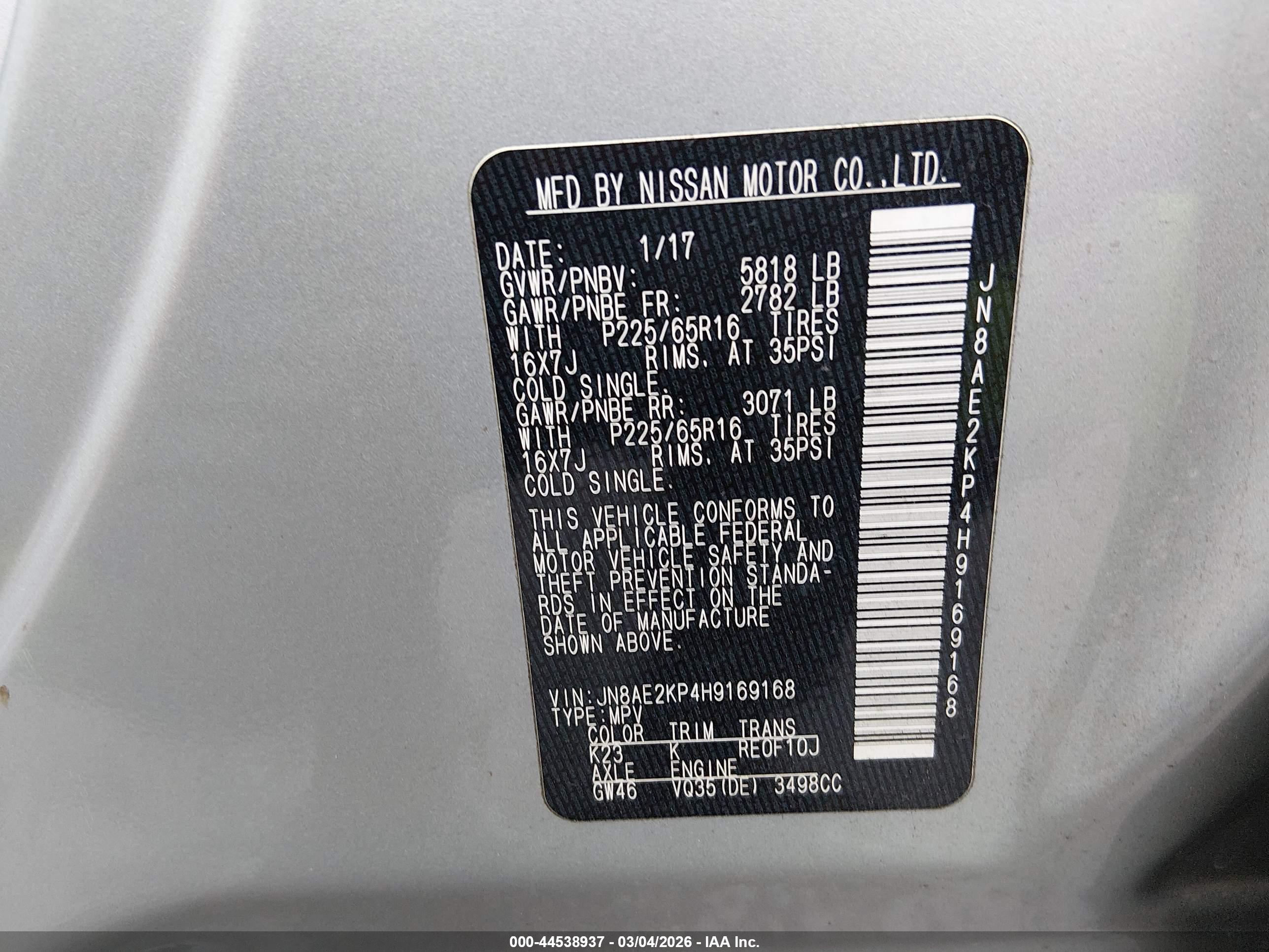 NISSAN QUEST image 9