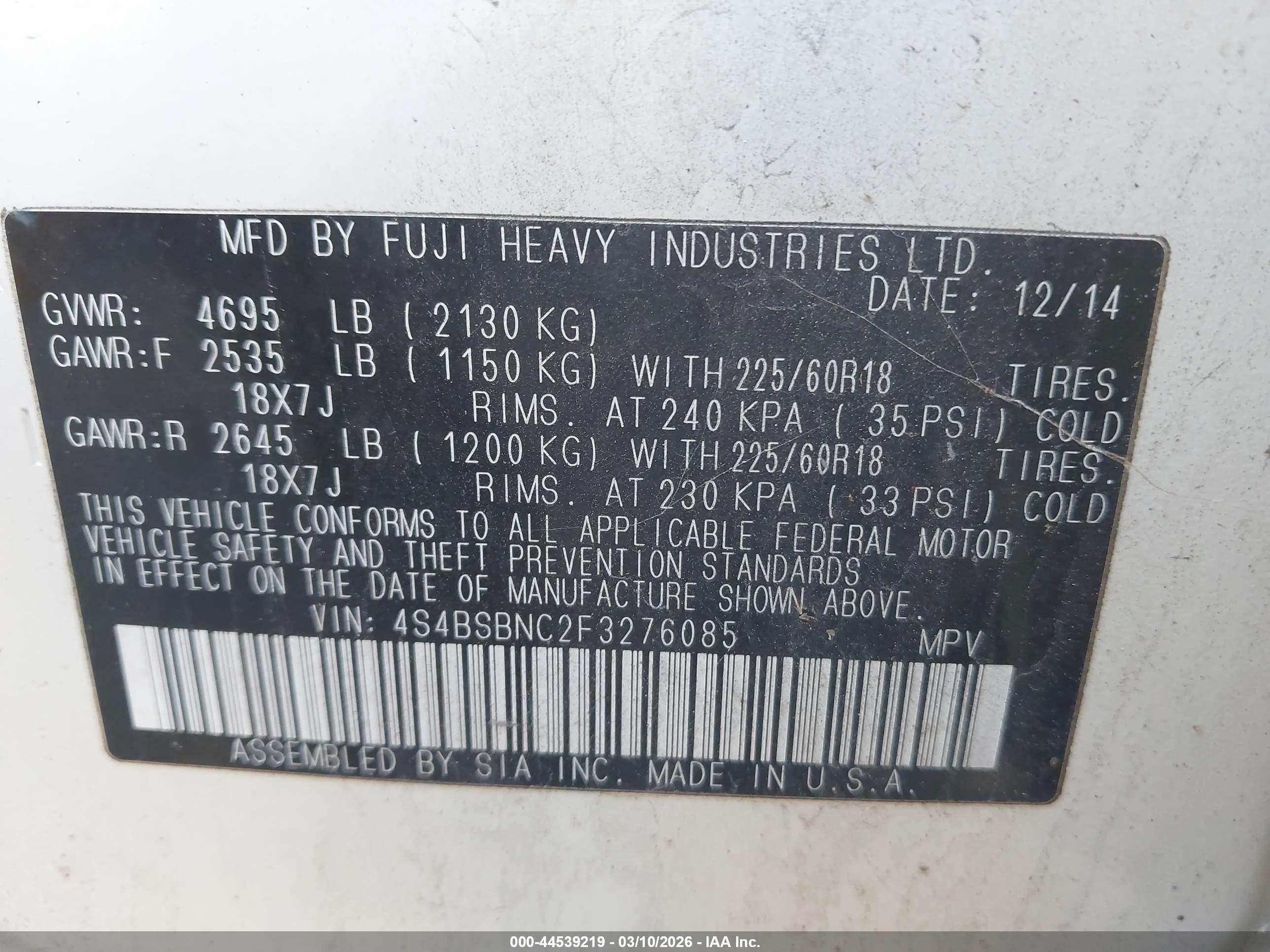 SUBARU OUTBACK image 9
