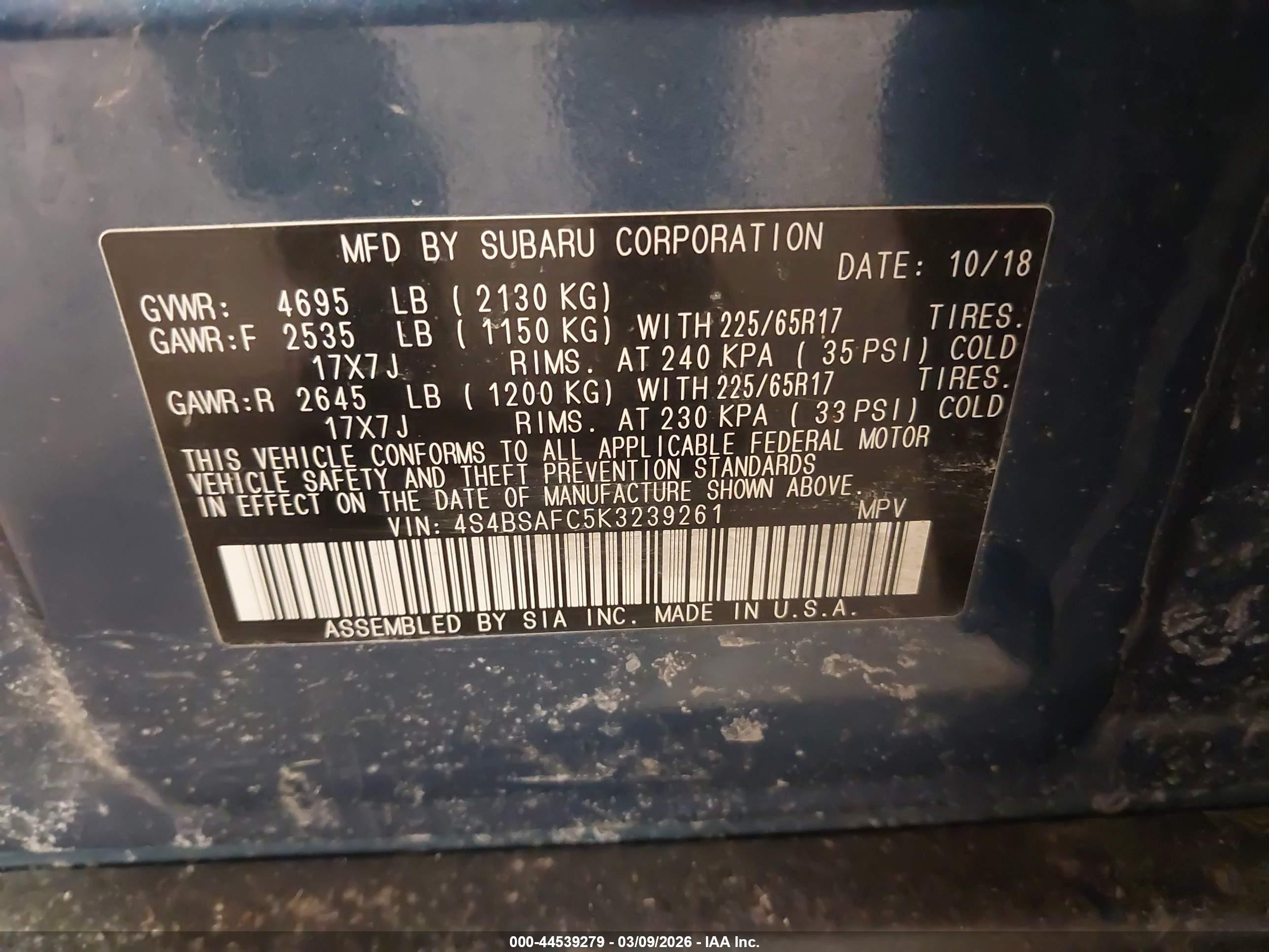 SUBARU OUTBACK image 9