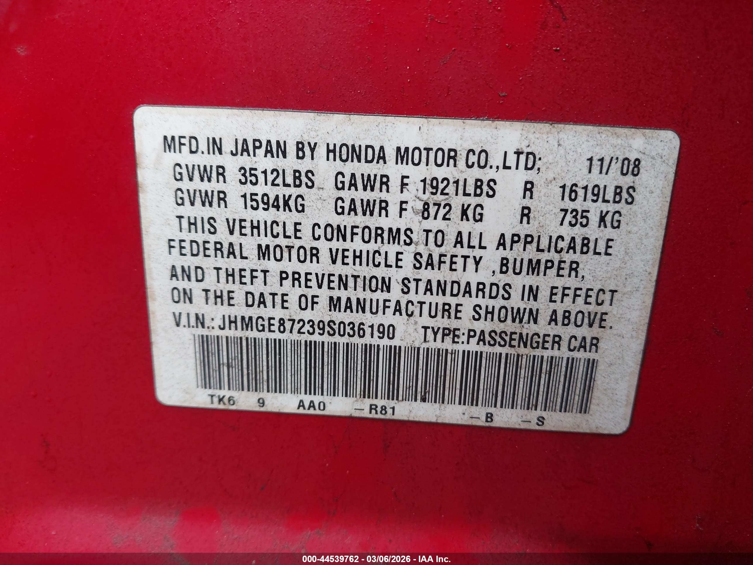 HONDA FIT image 9