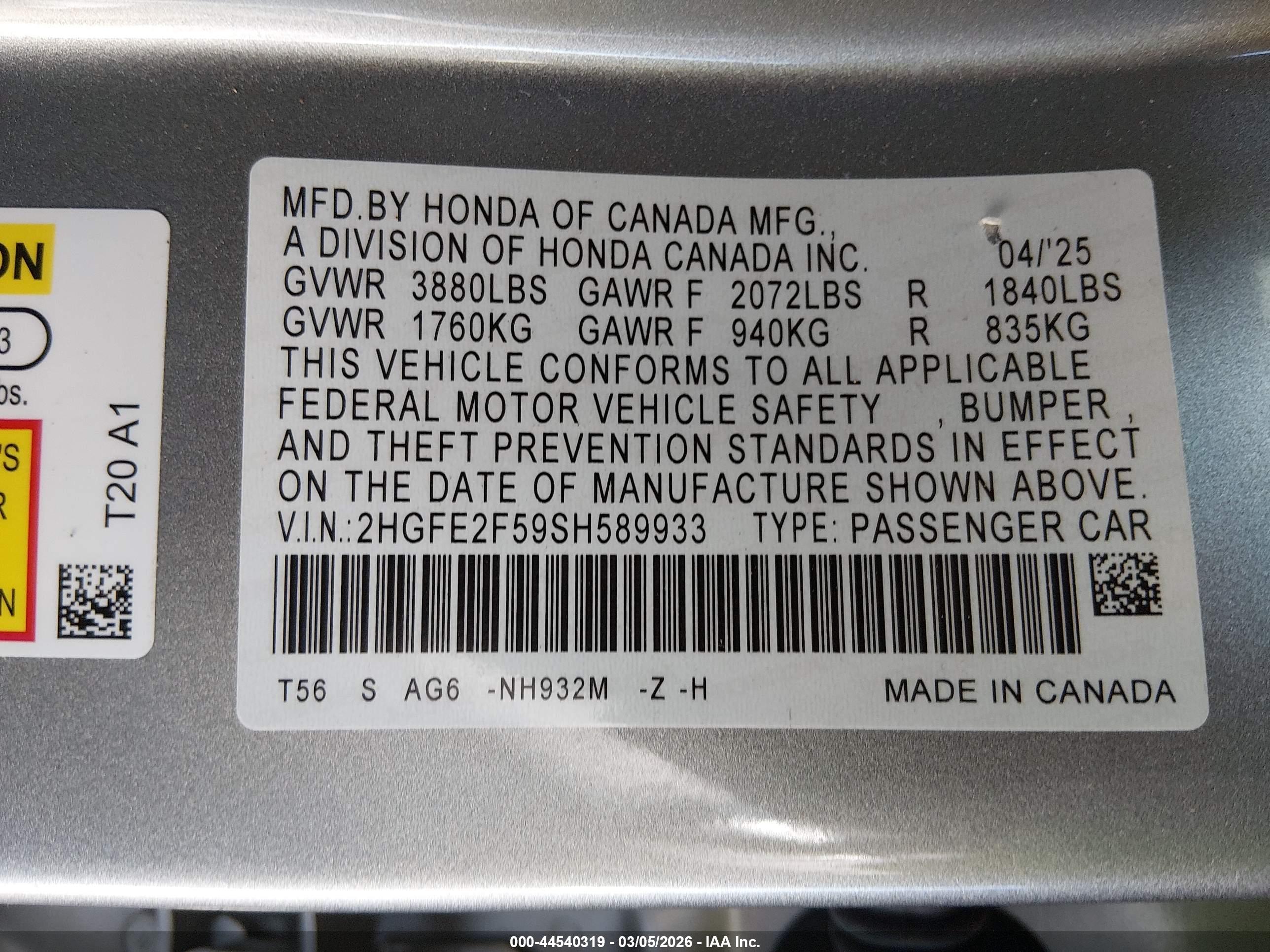 HONDA CIVIC image 9