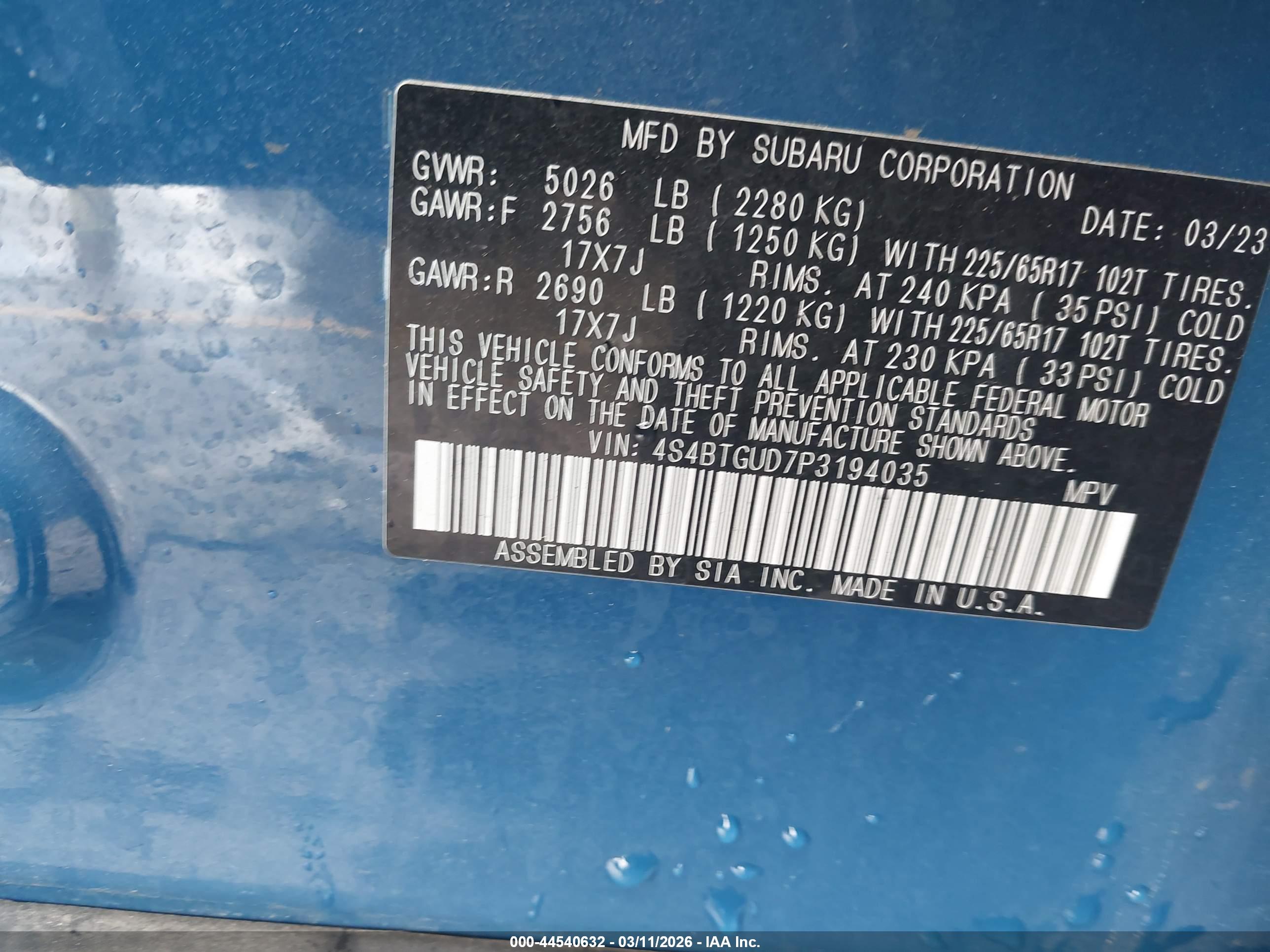 SUBARU OUTBACK image 9