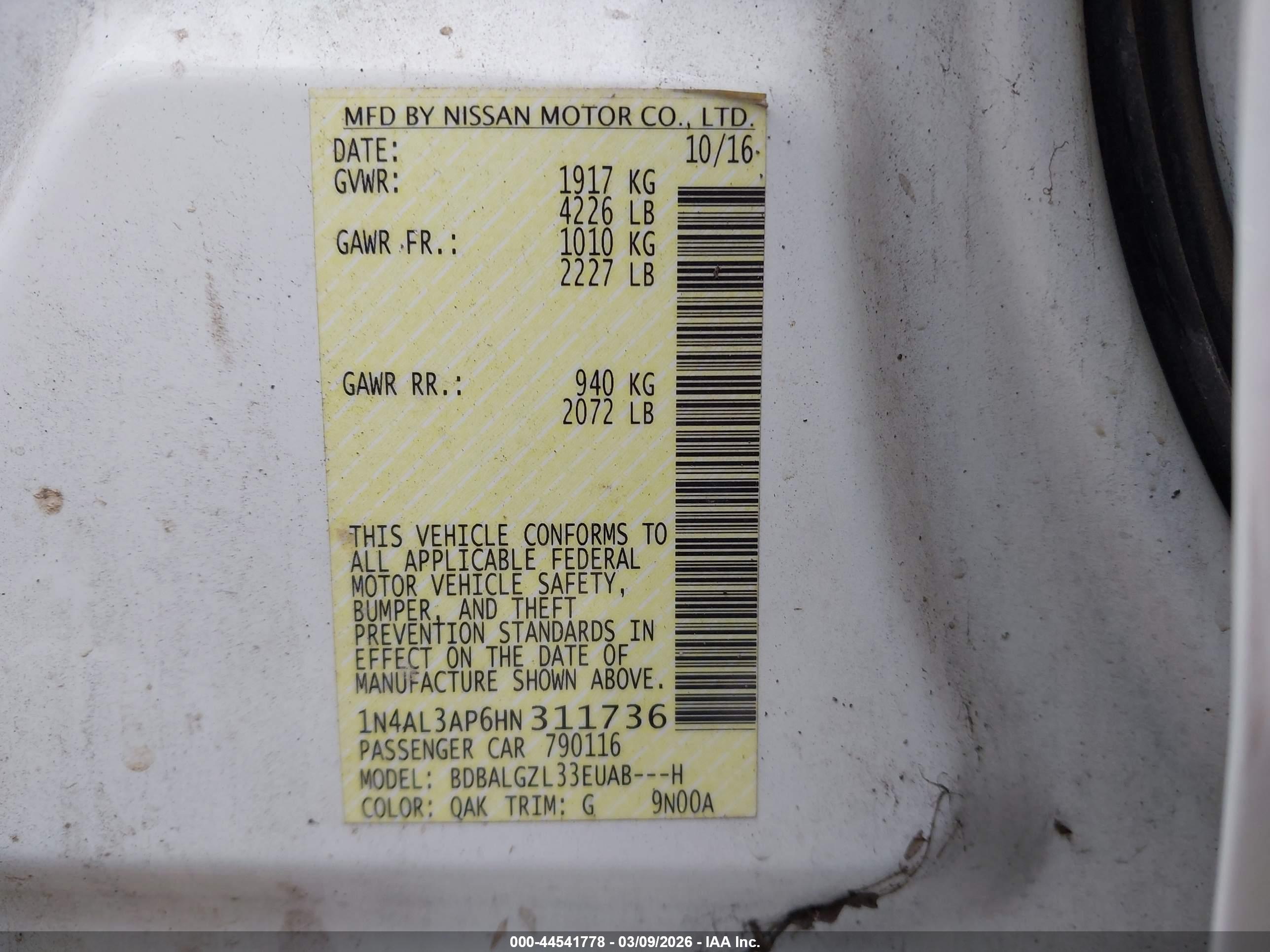NISSAN ALTIMA image 9