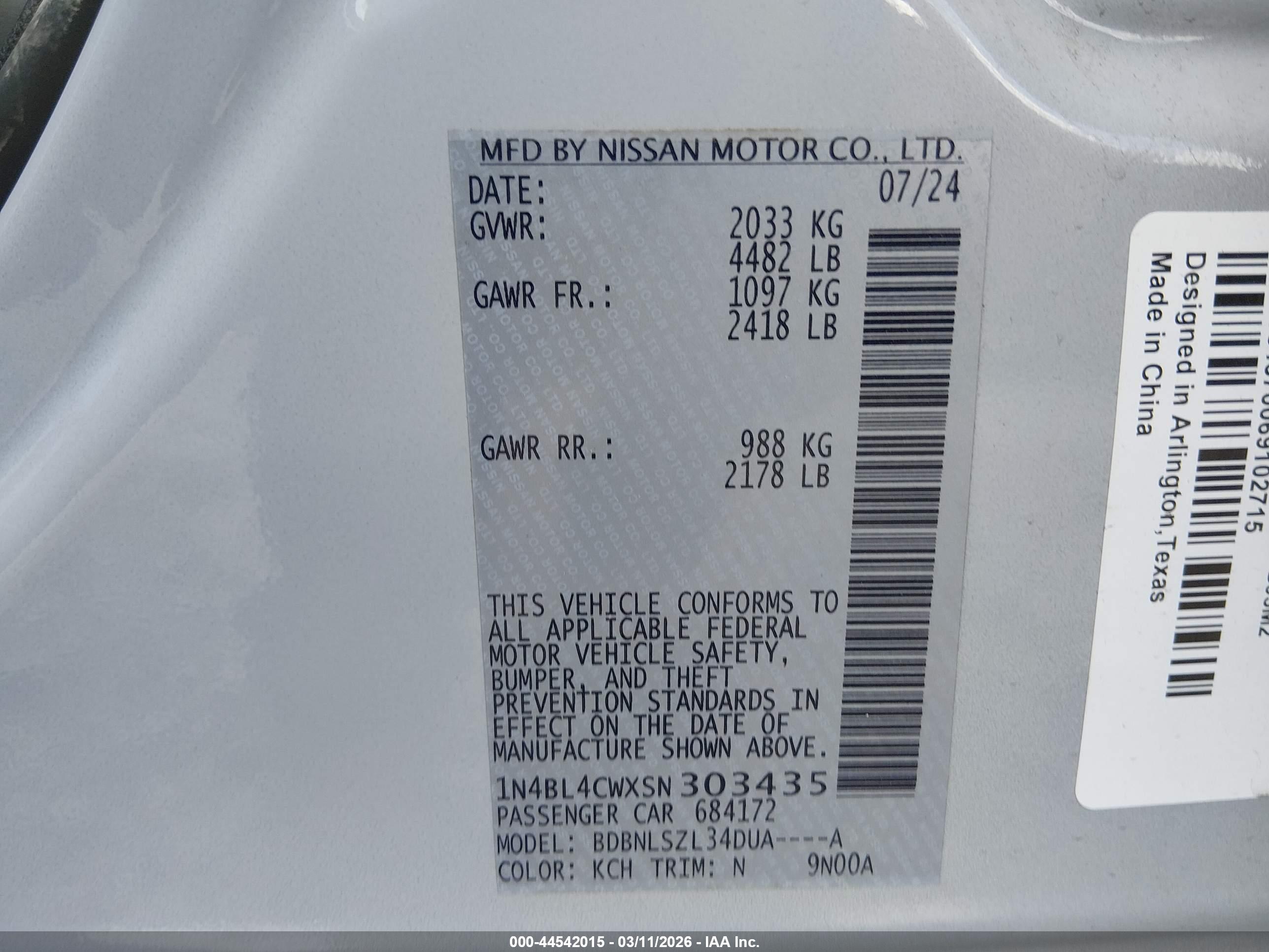 NISSAN ALTIMA image 9