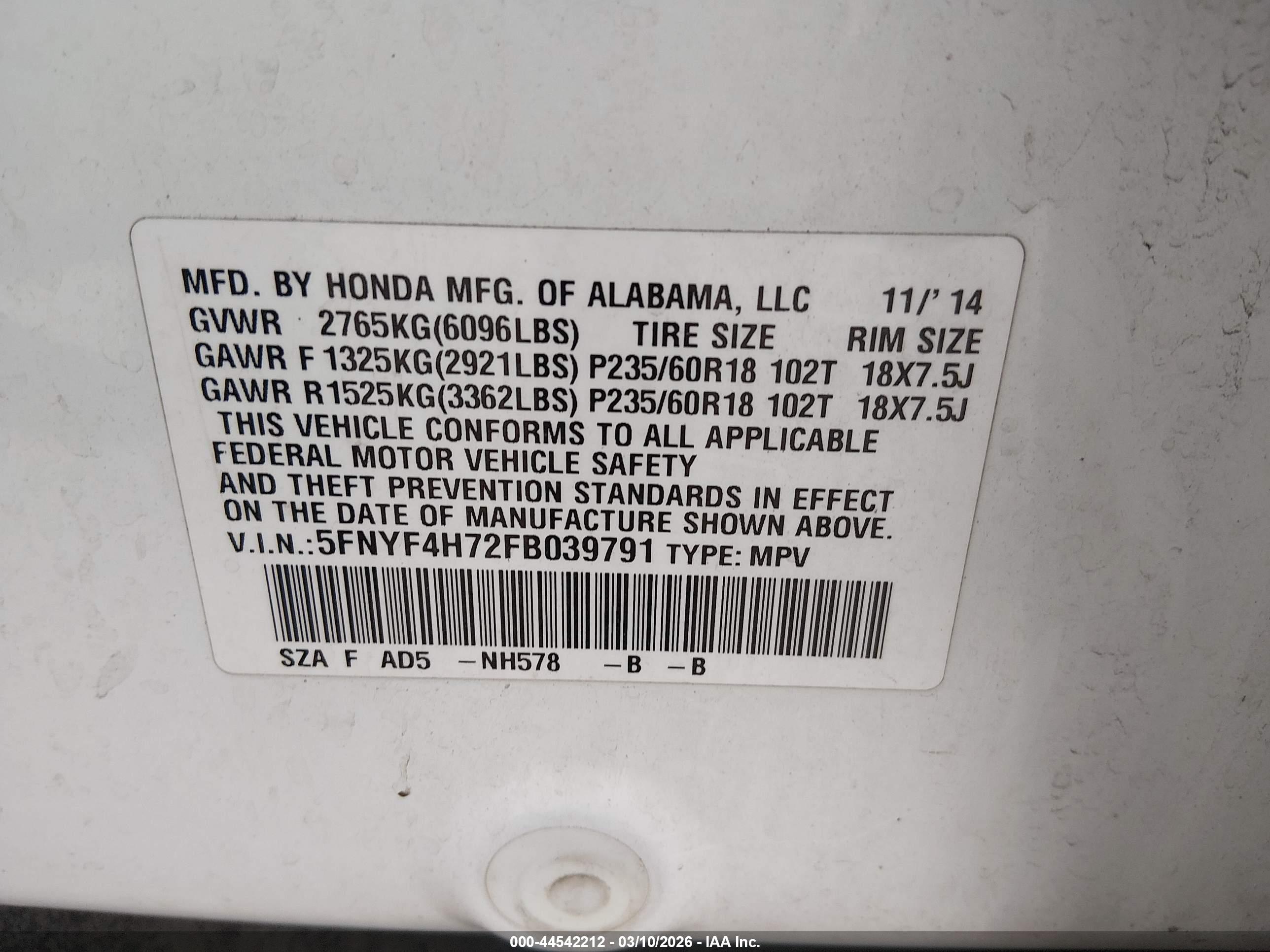 HONDA PILOT image 9