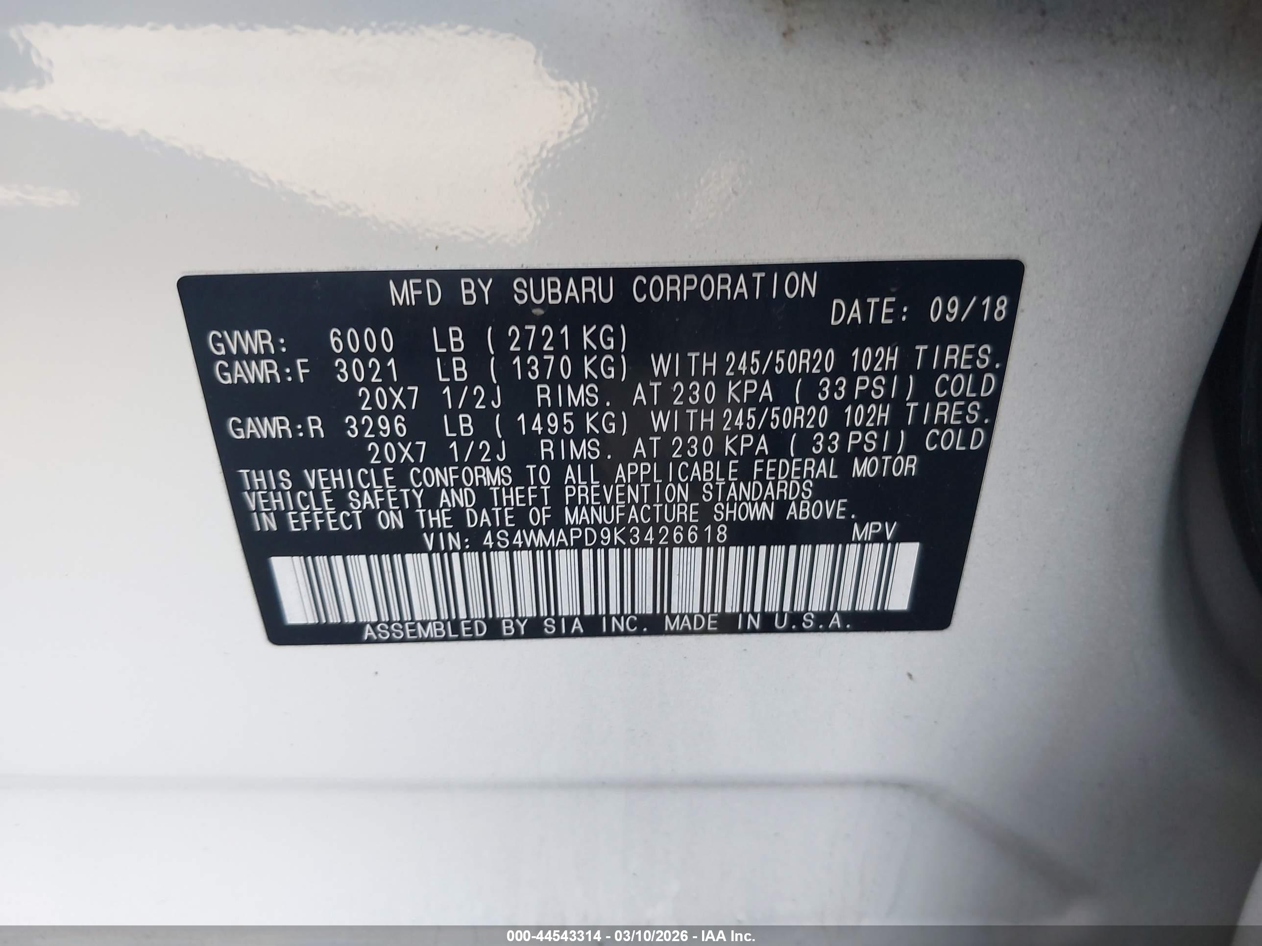 SUBARU ASCENT image 9