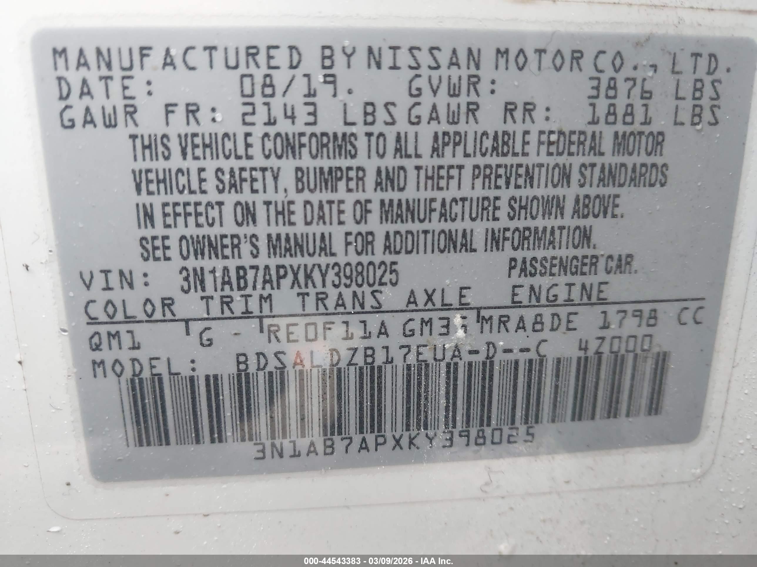 NISSAN SENTRA image 9