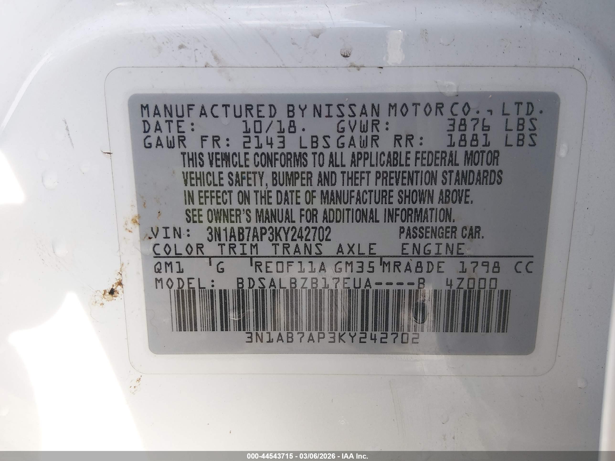 NISSAN SENTRA image 9