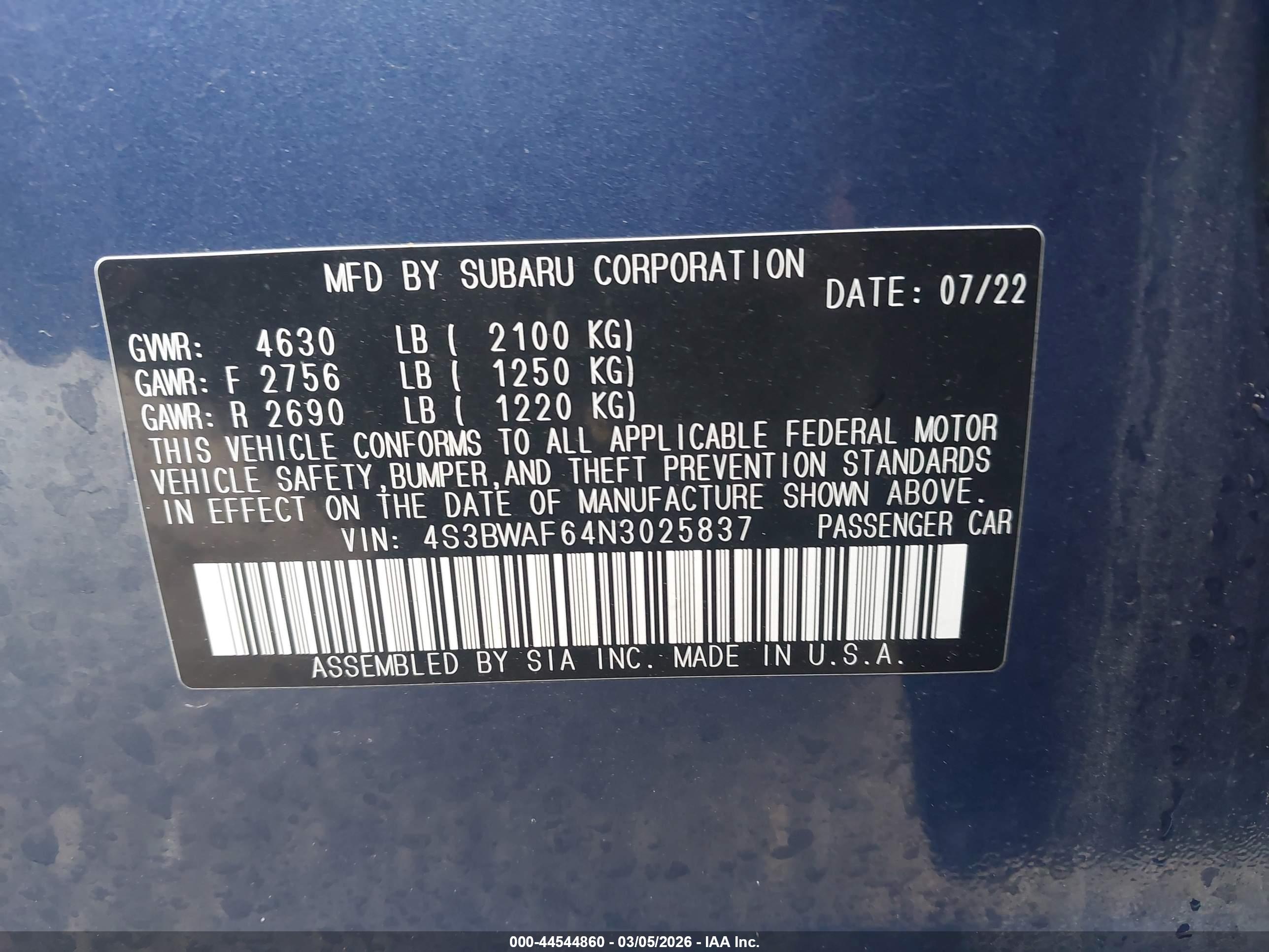 SUBARU LEGACY image 9