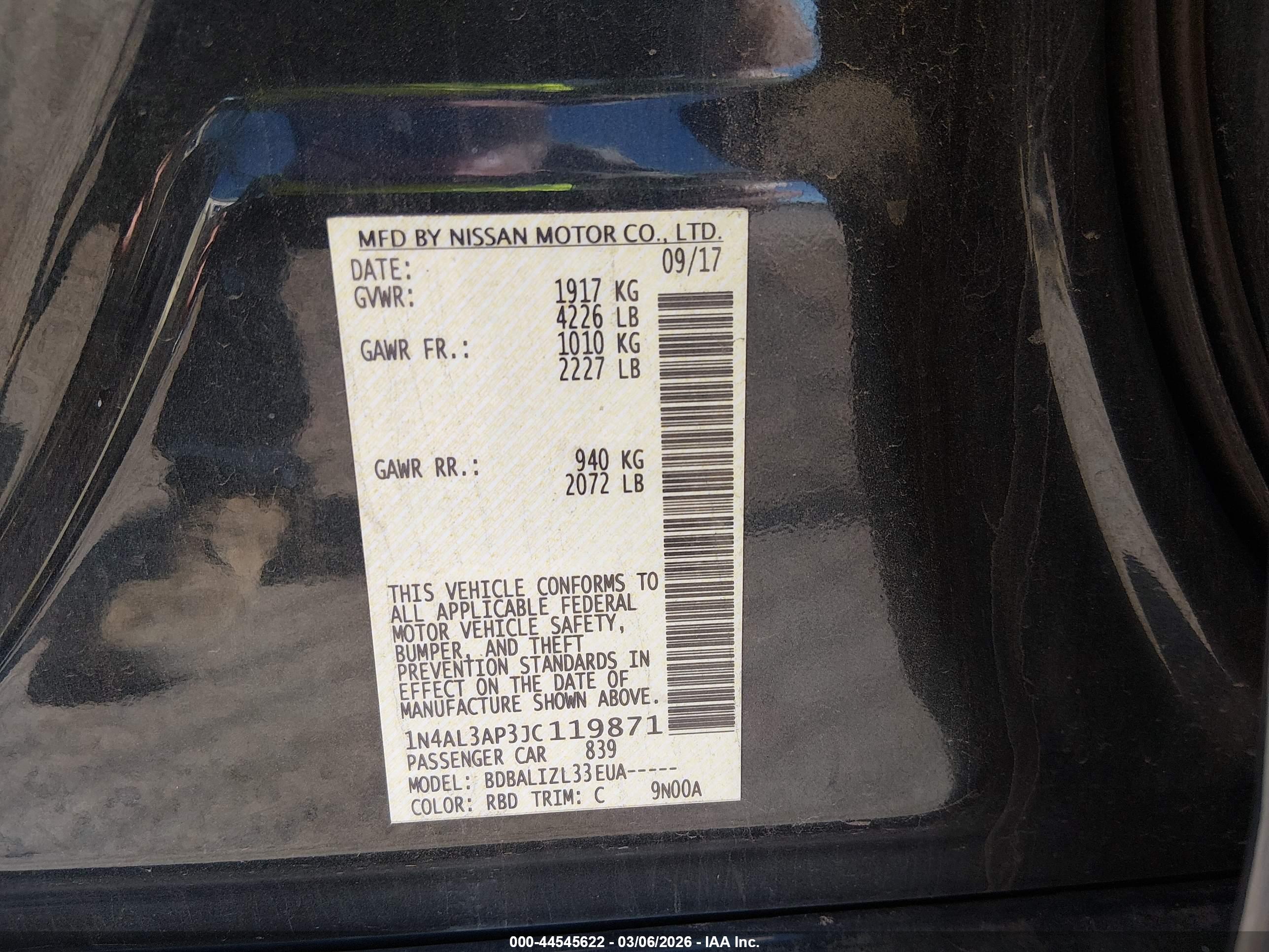 NISSAN ALTIMA image 9