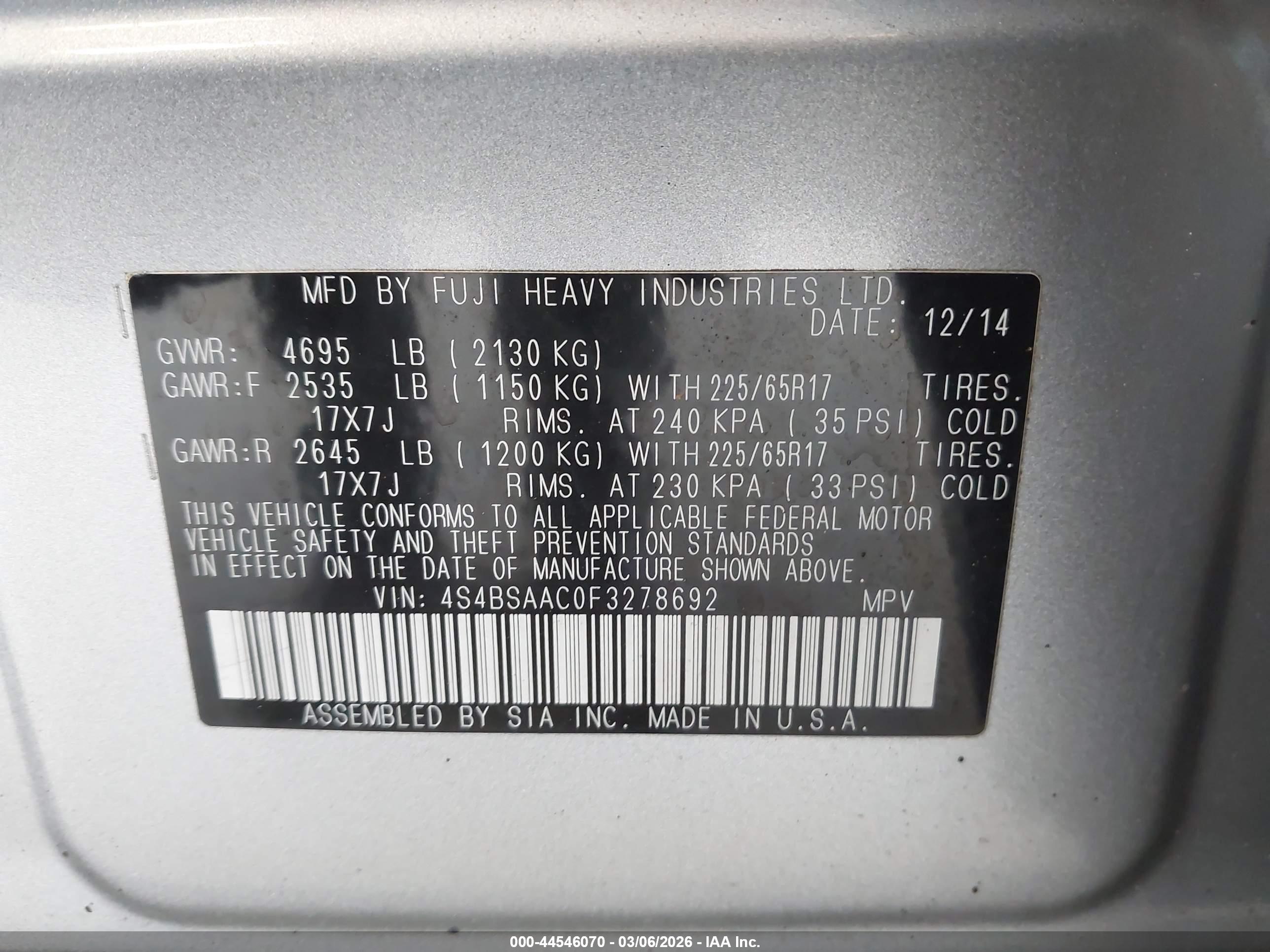 SUBARU OUTBACK image 9