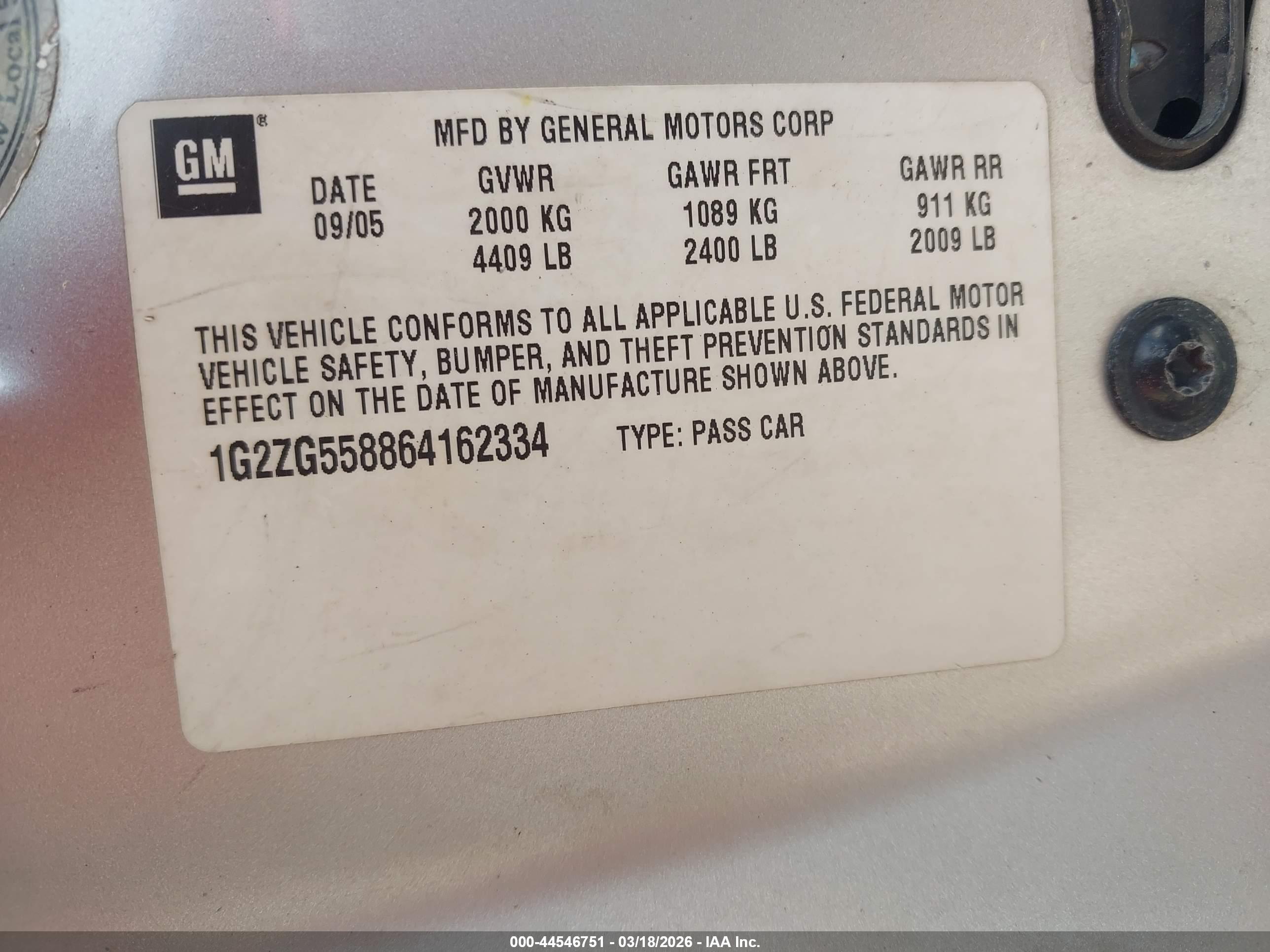 PONTIAC G6 image 9
