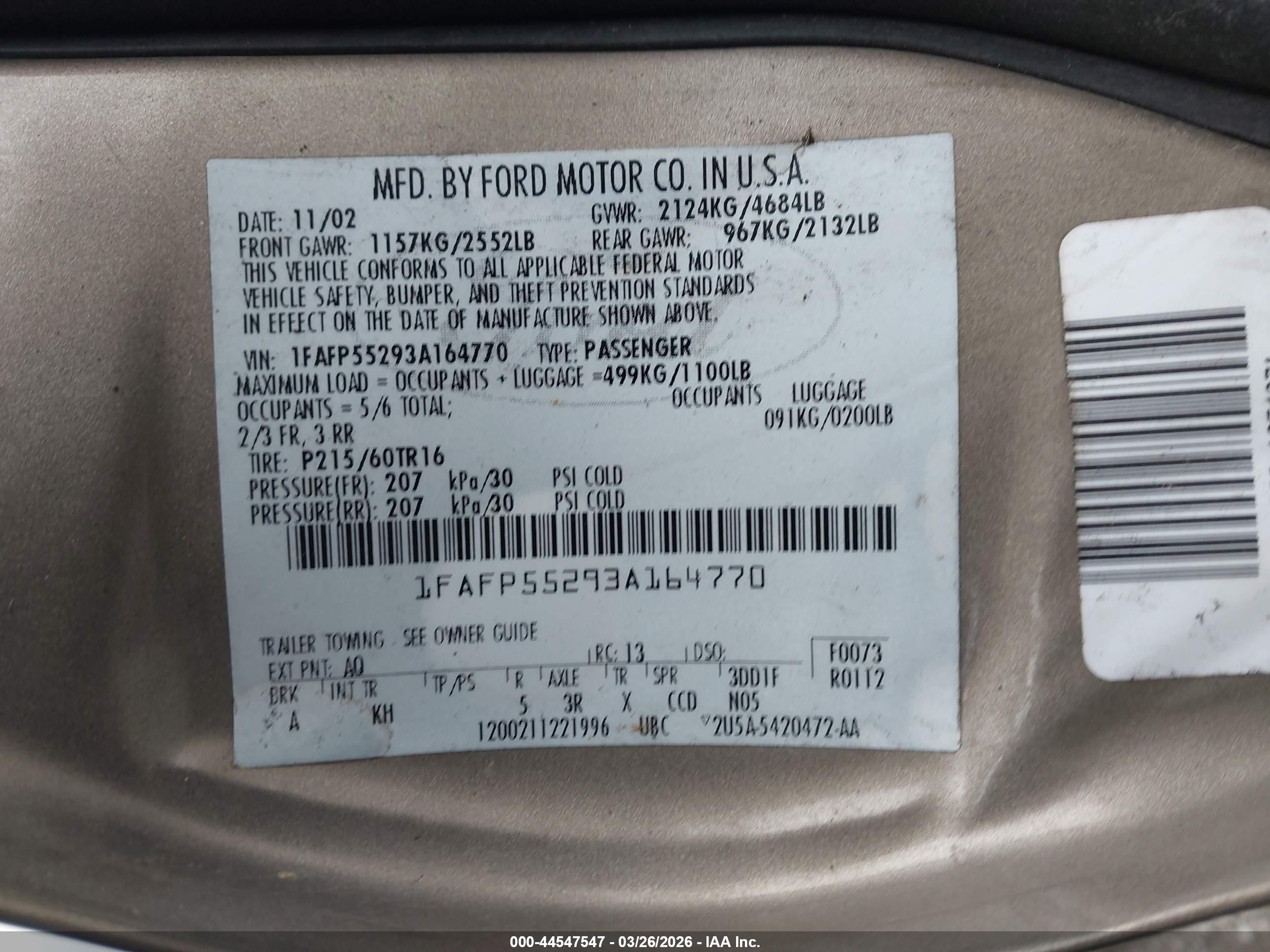 FORD TAURUS image 9