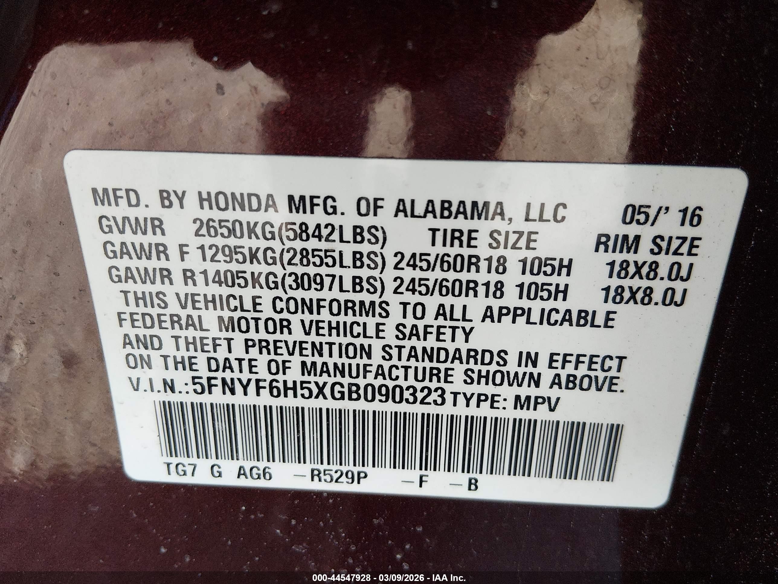 HONDA PILOT image 9