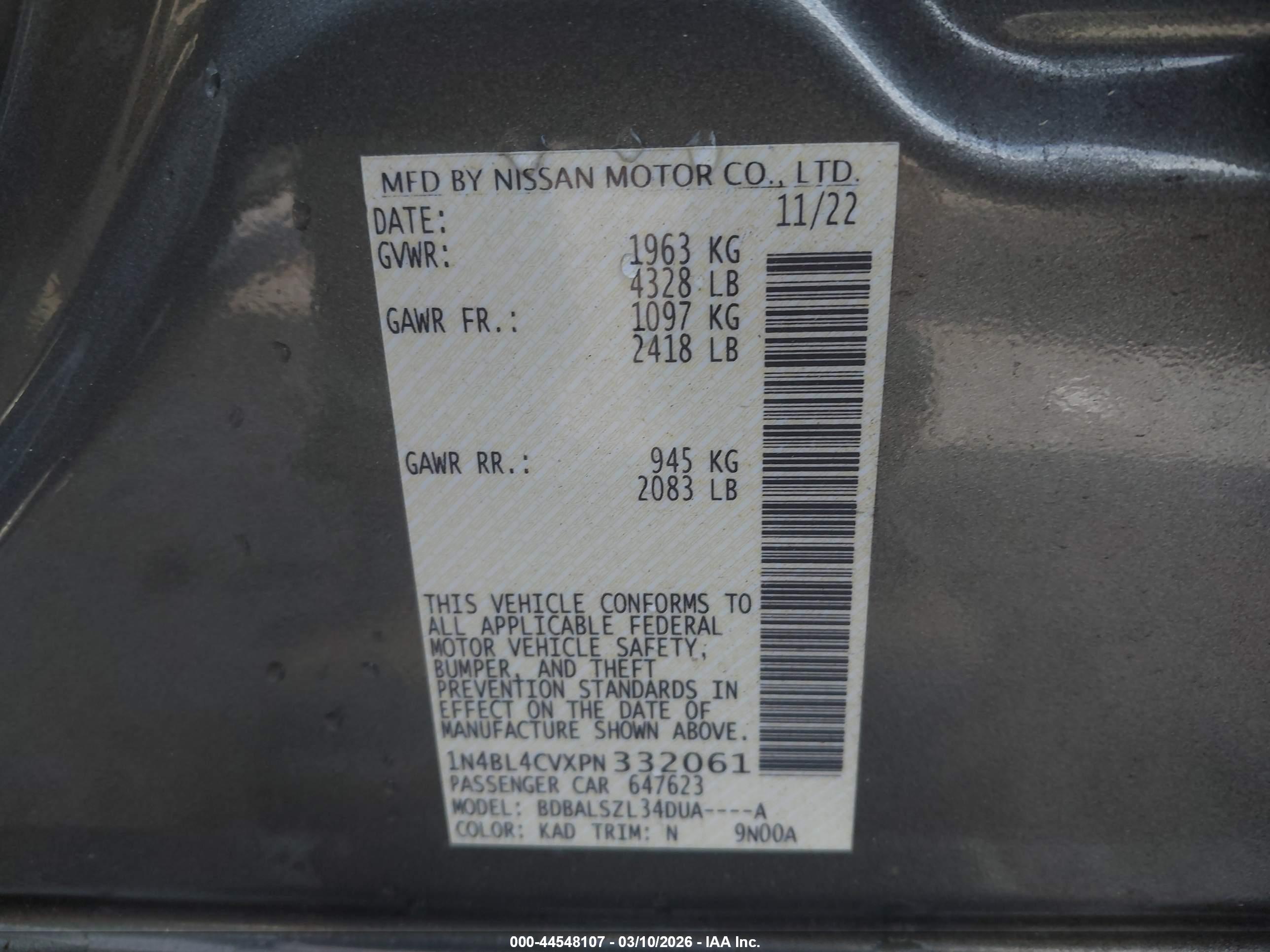 NISSAN ALTIMA image 9