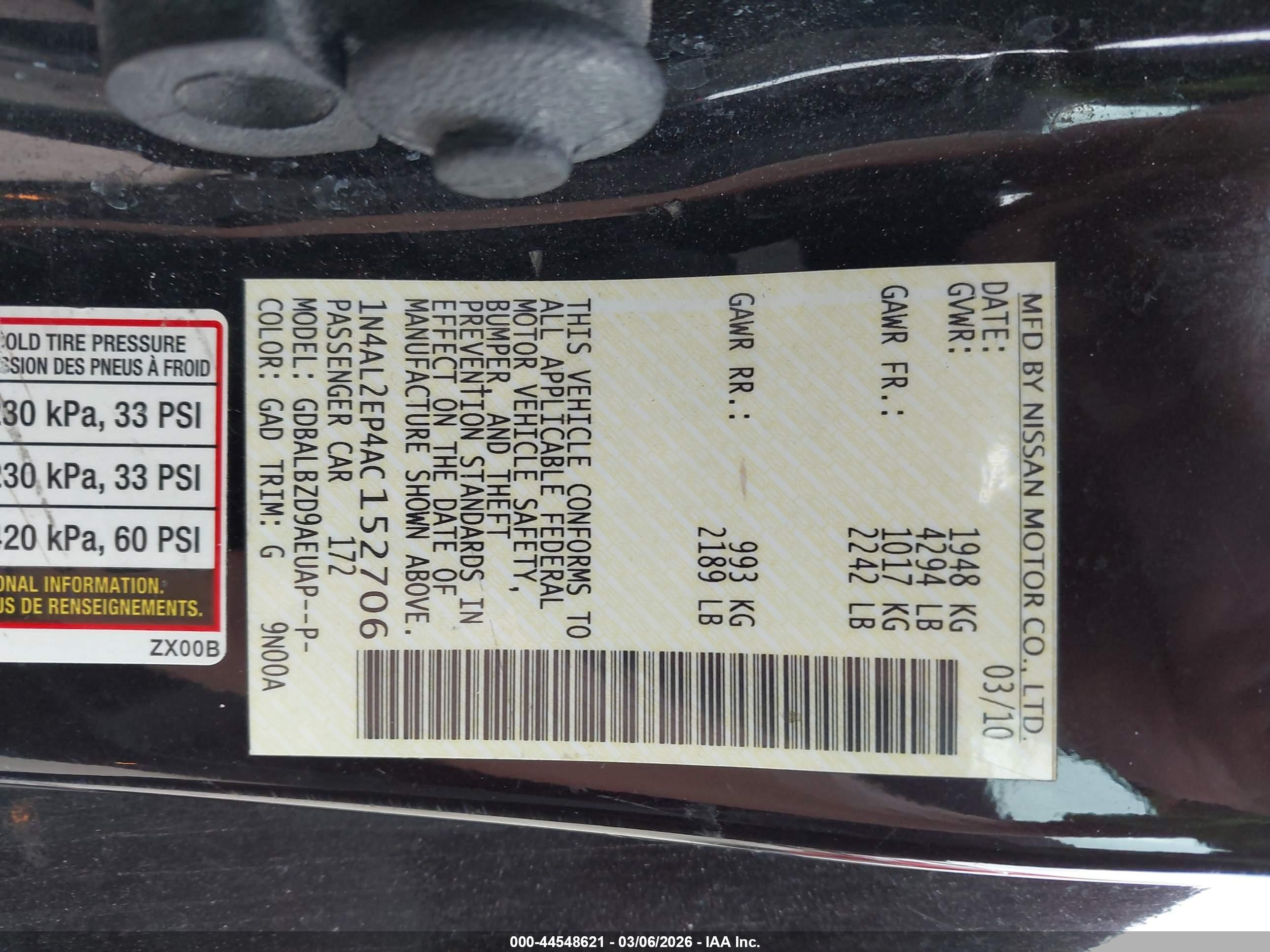 NISSAN ALTIMA image 9